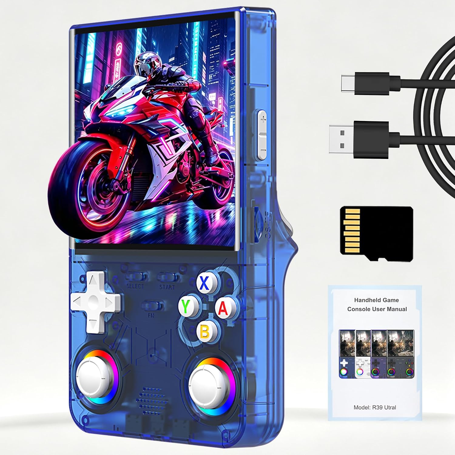 CONSOLA PORTÁTIL RETRO HAVFOY R39 ULTRA 8GB AZUL - 1