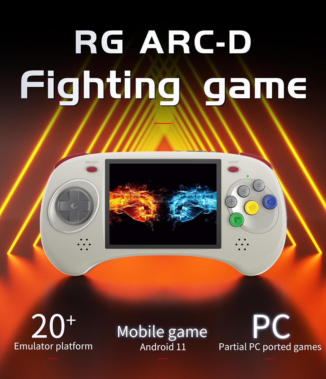 CONSOLA PORTÁTIL DOSNURA RG ARC-D RETRO 4' IPS LINUX Y ANDROID 11 128GB GRIS - 2