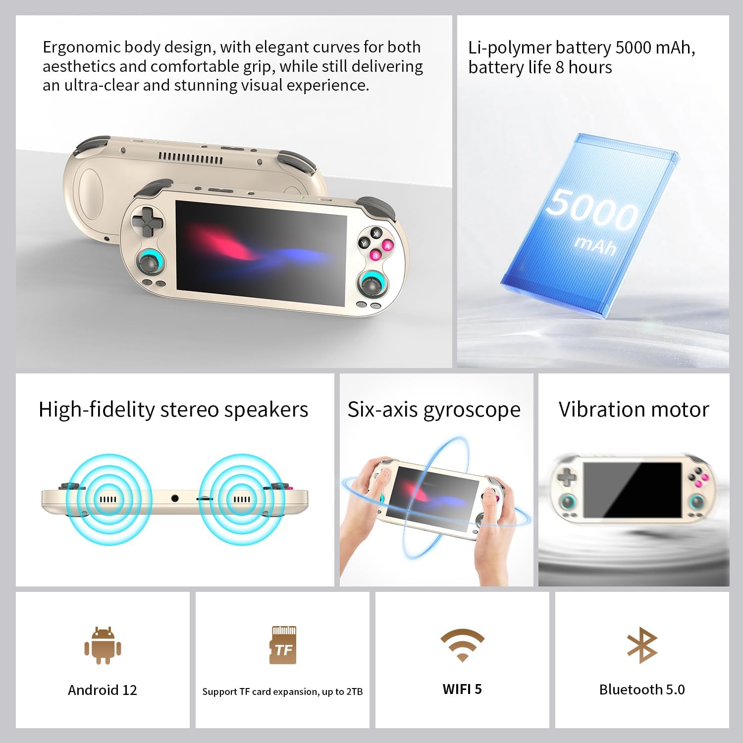 CONSOLA PORTÁTIL CINTWOR RG VITA ANDROID 12 3GB+64GB GRIS RETRO - 3