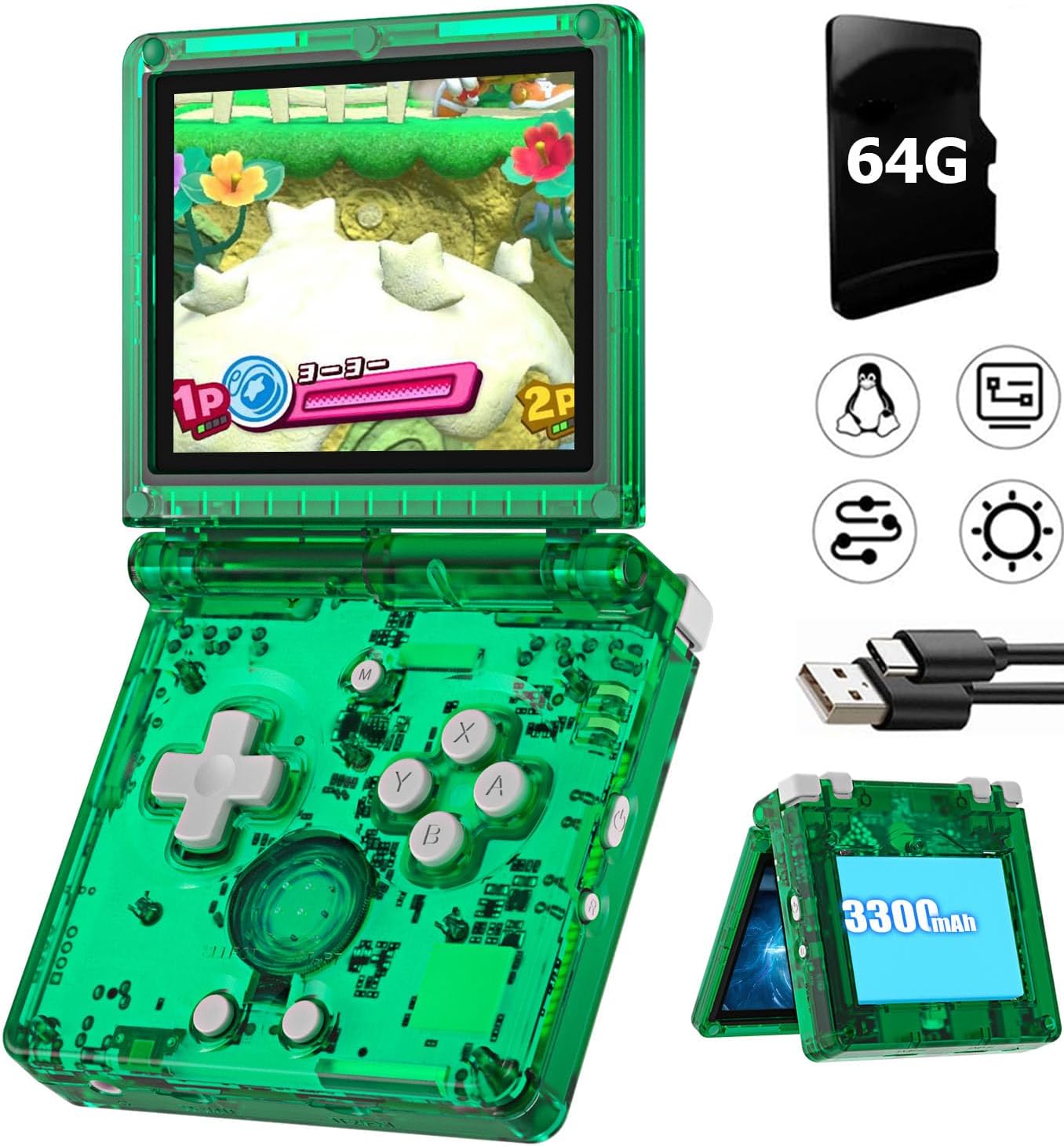 CONSOLA PORTÁTIL RETRO AIVUIDBS RG35XXSP FLIP 64GB PANTALLA IPS 3.5 PULGADAS - 1