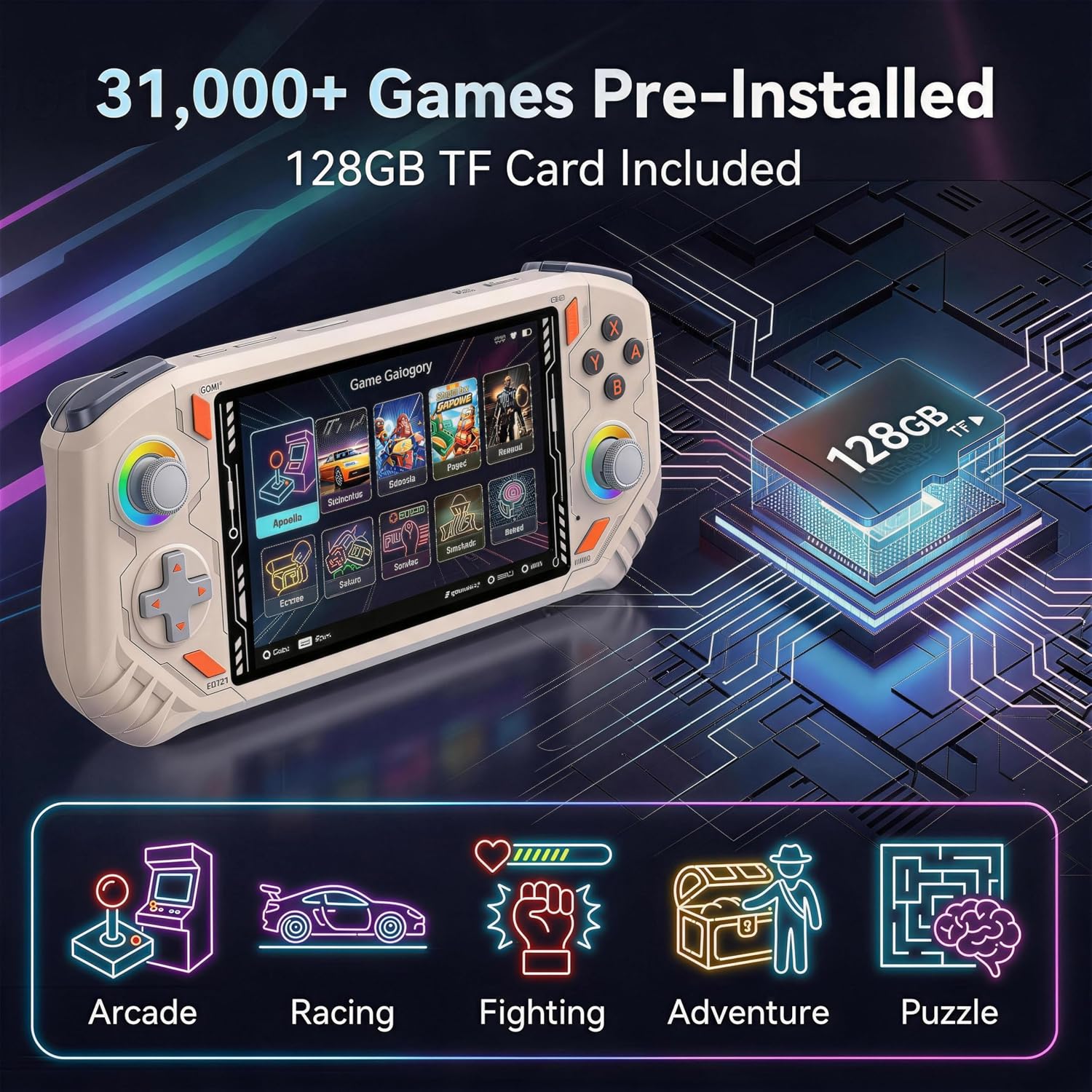 CONSOLA PORTÁTIL RG56PRO I IOSCRE 128GB BLANCA - 5