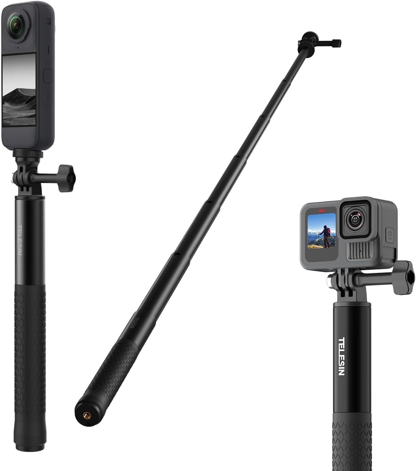 SELFIE STICK TELESIN 60 PULGADAS EXTENSIBLE PARA CÁMARAS DJI INSTA360 GOPRO - 1