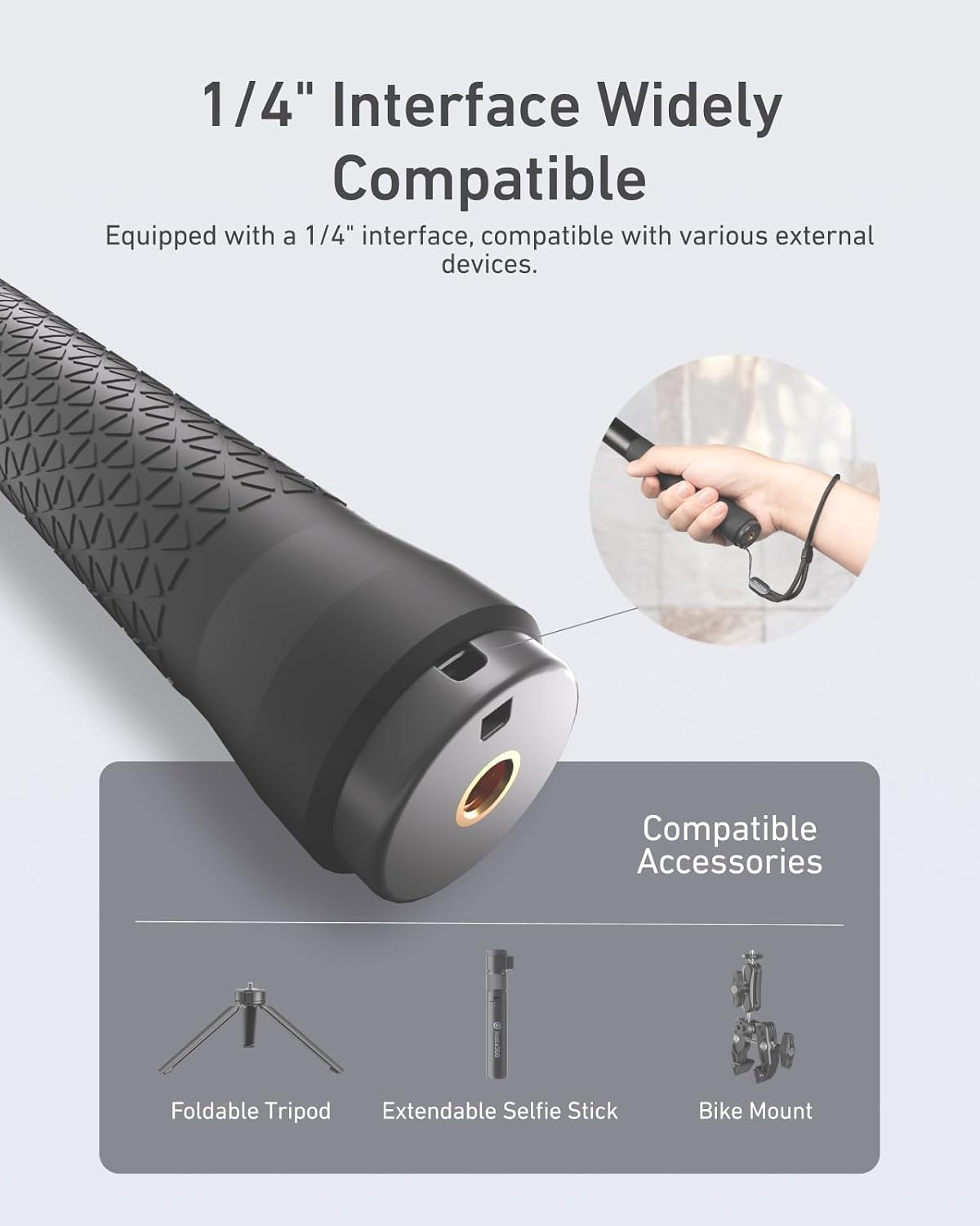 SELFIE STICK TELESIN 60 PULGADAS EXTENSIBLE PARA CÁMARAS DJI INSTA360 GOPRO - 5
