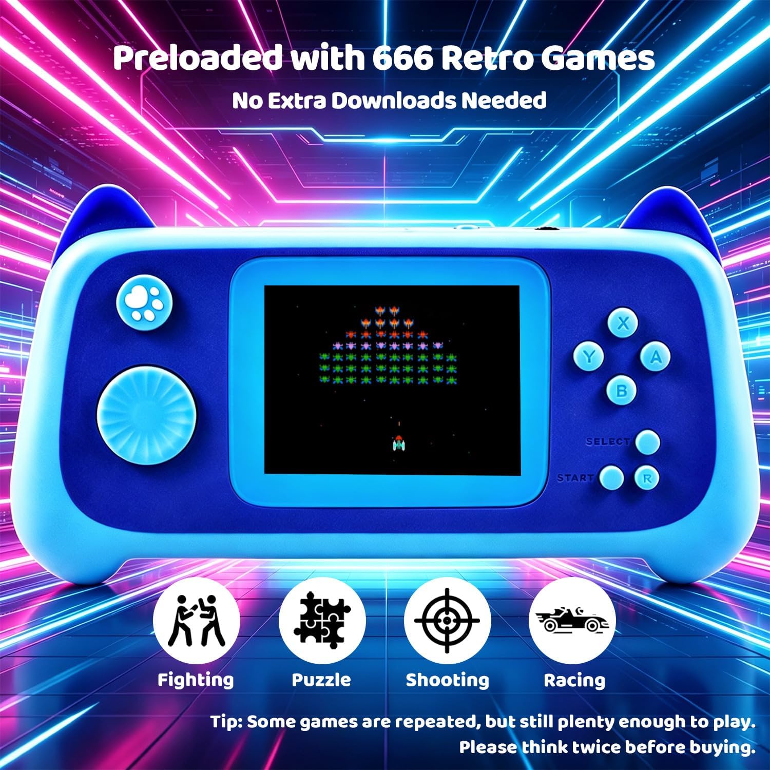 CONSOLA PORTÁTIL BESOSAY CON 666 JUEGOS RETRO INTEGRADOS - 3