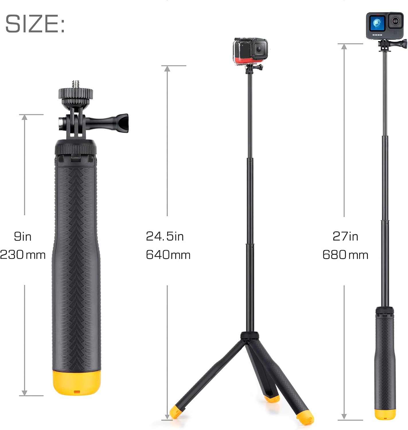 TRÍPODE FLOTANTE Y SELFIE STICK GEPULY PARA CÁMARAS DE ACCIÓN - 2