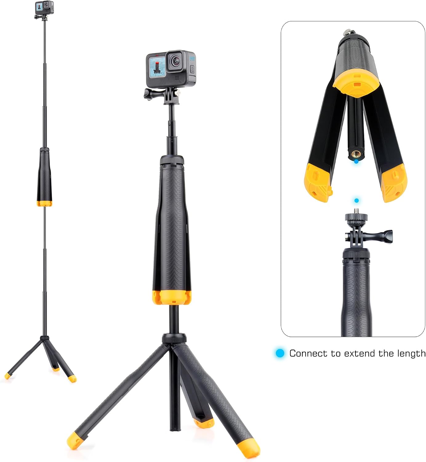 TRÍPODE FLOTANTE Y SELFIE STICK GEPULY PARA CÁMARAS DE ACCIÓN - 3