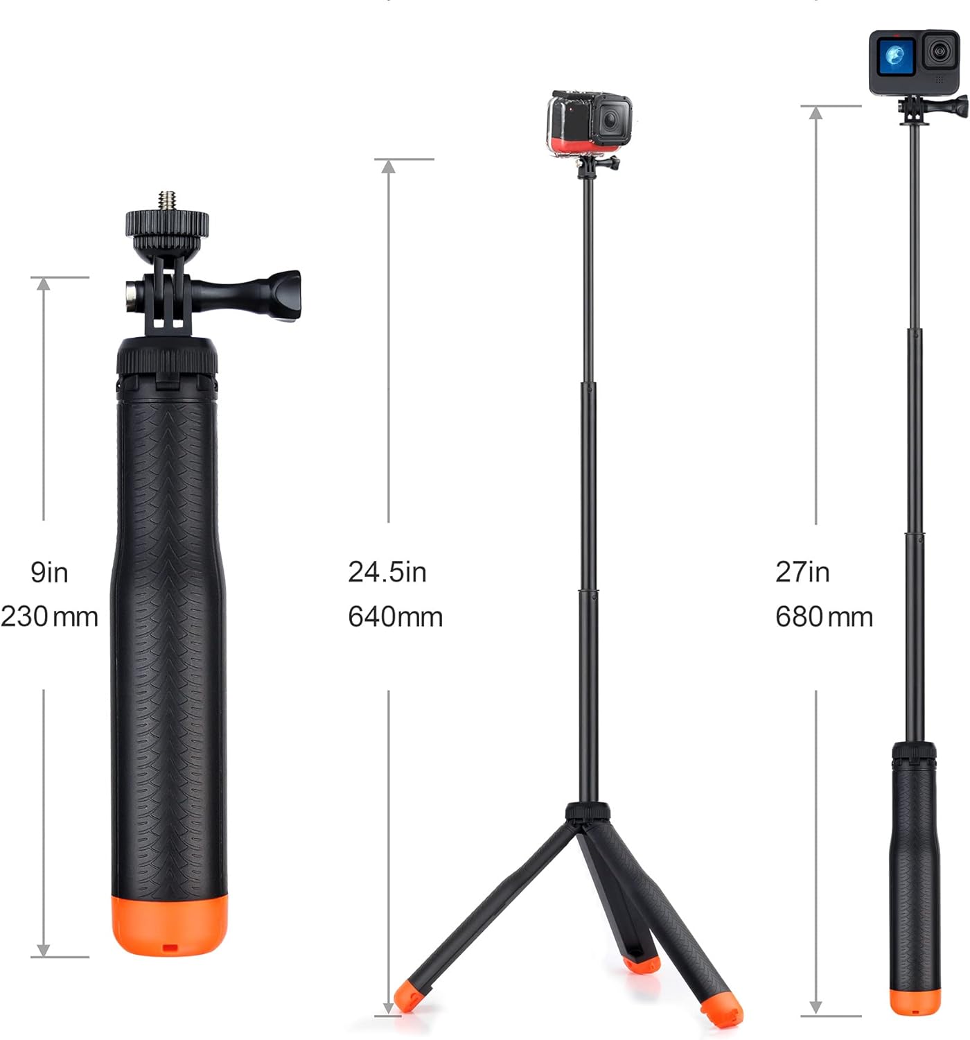 TRÍPODE FLOTANTE Y SELFIE STICK GEPULY PARA GOPRO Y CÁMARAS DE ACCIÓN - 2