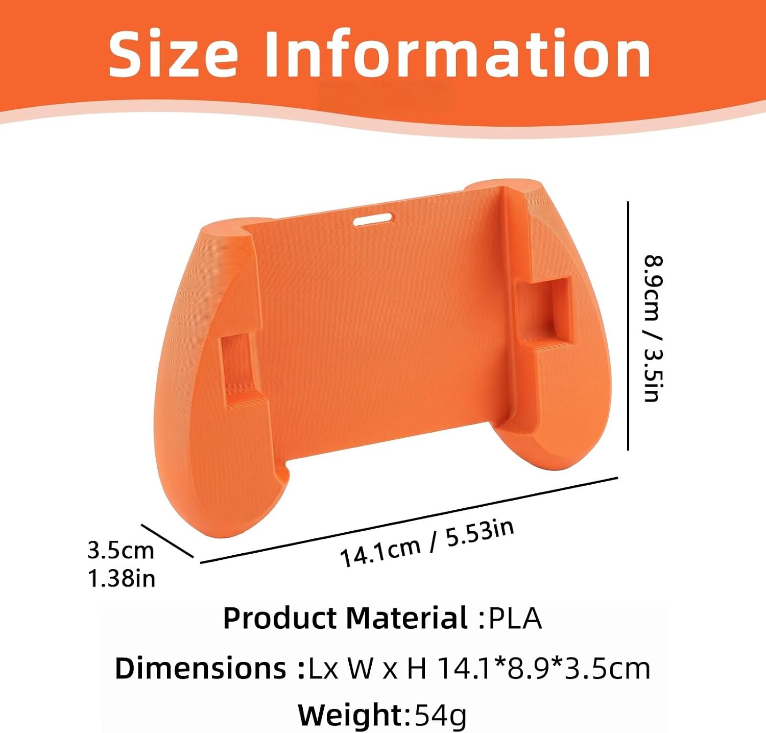 GRIP ERGONÓMICO PARA CONSOLA PORTÁTIL ANBERNIC RG ROTATE NARANJA - 4