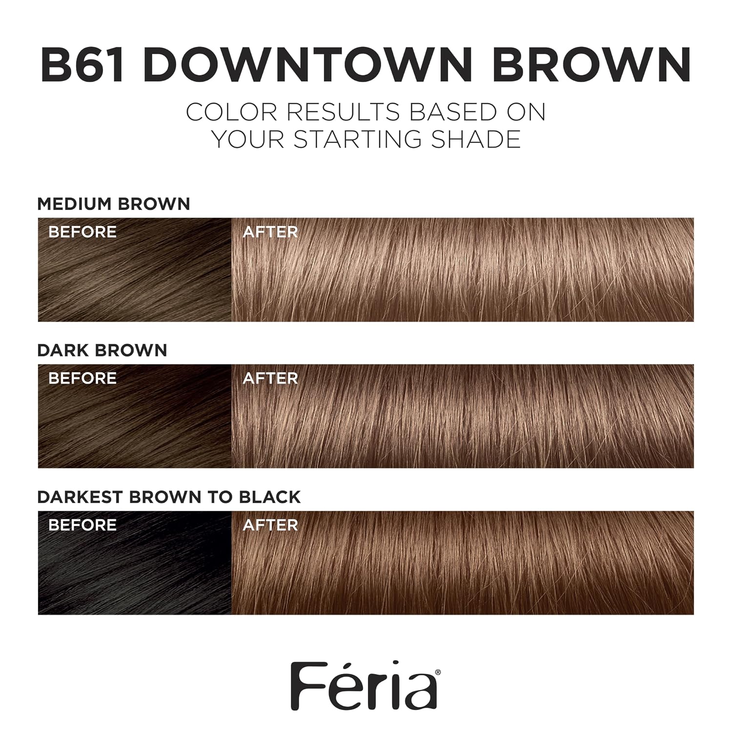 TINTURA PERMANENTE PARA CABELLO L'OREAL PARIS FERIA B61 DOWNTOWN BROWN (MARRÓN FRÍO DE ALTA ELEVACIÓN) - 2