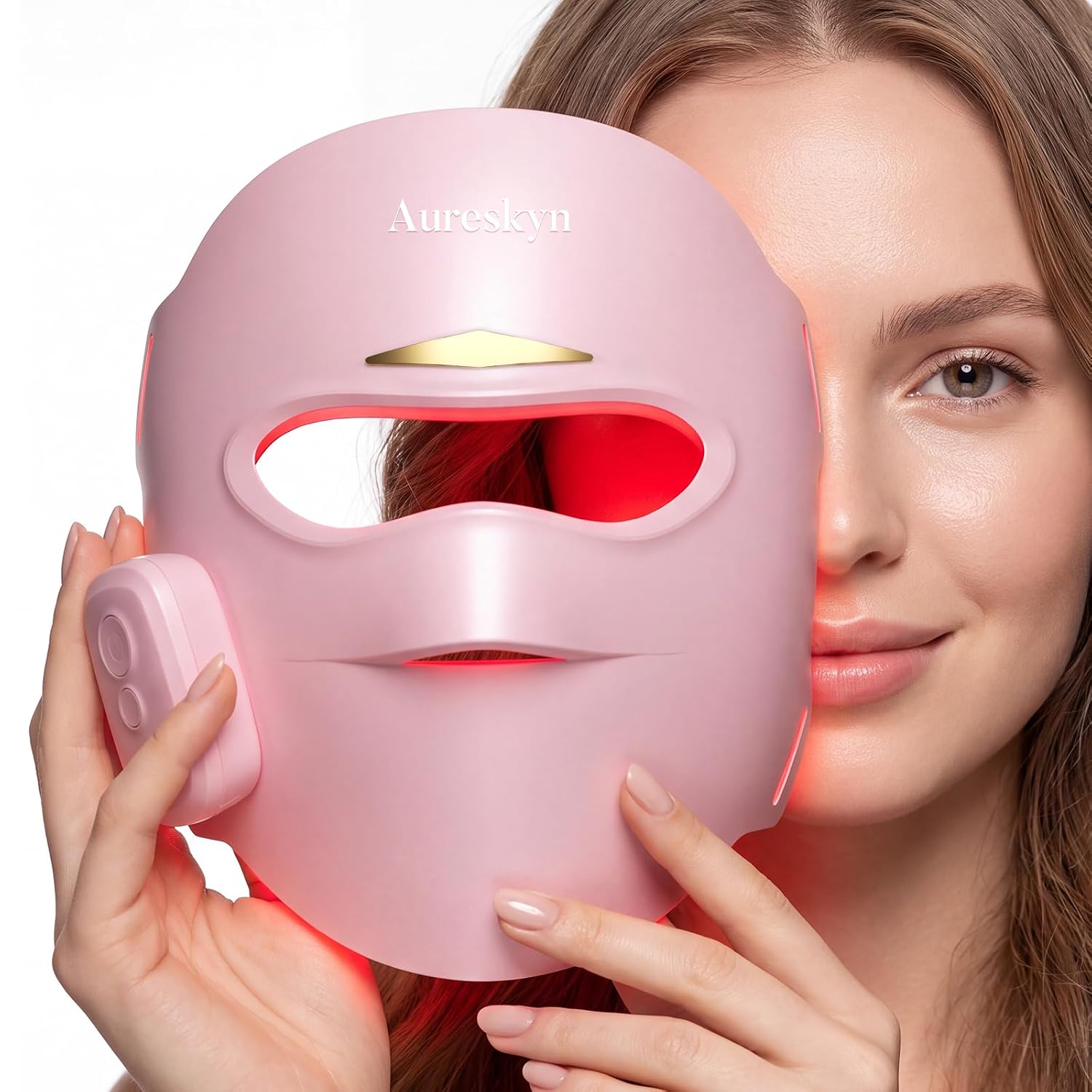 MASCARILLA FACIAL AURESKYN LED 4 MODOS 336 LEDS ROSA - 1