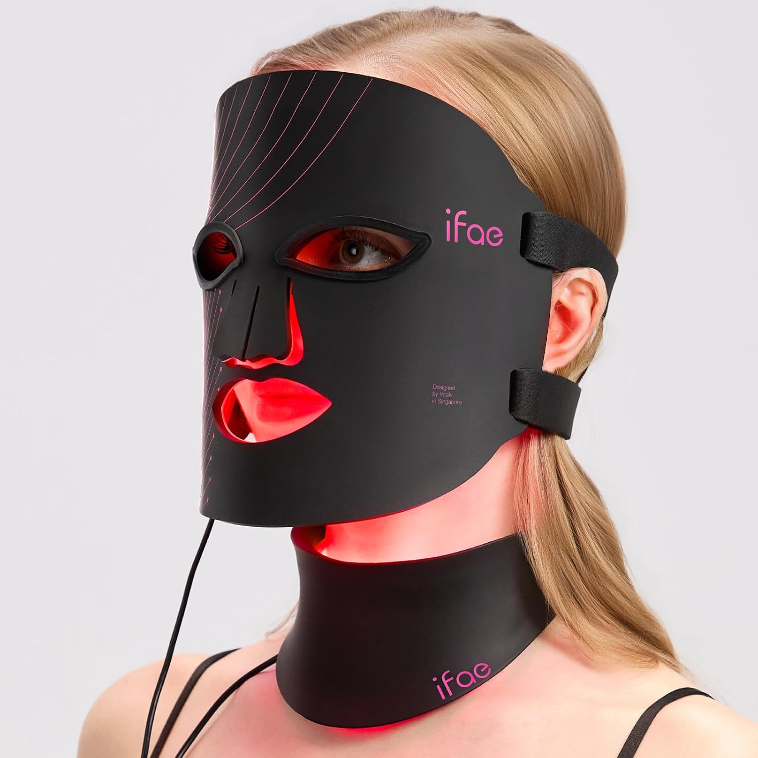 ALMOHADILLA TERAPÉUTICA IFAE RED LIGHT THERAPY MASK PARA ROSTRO Y CUELLO CON 396 LEDS - 1