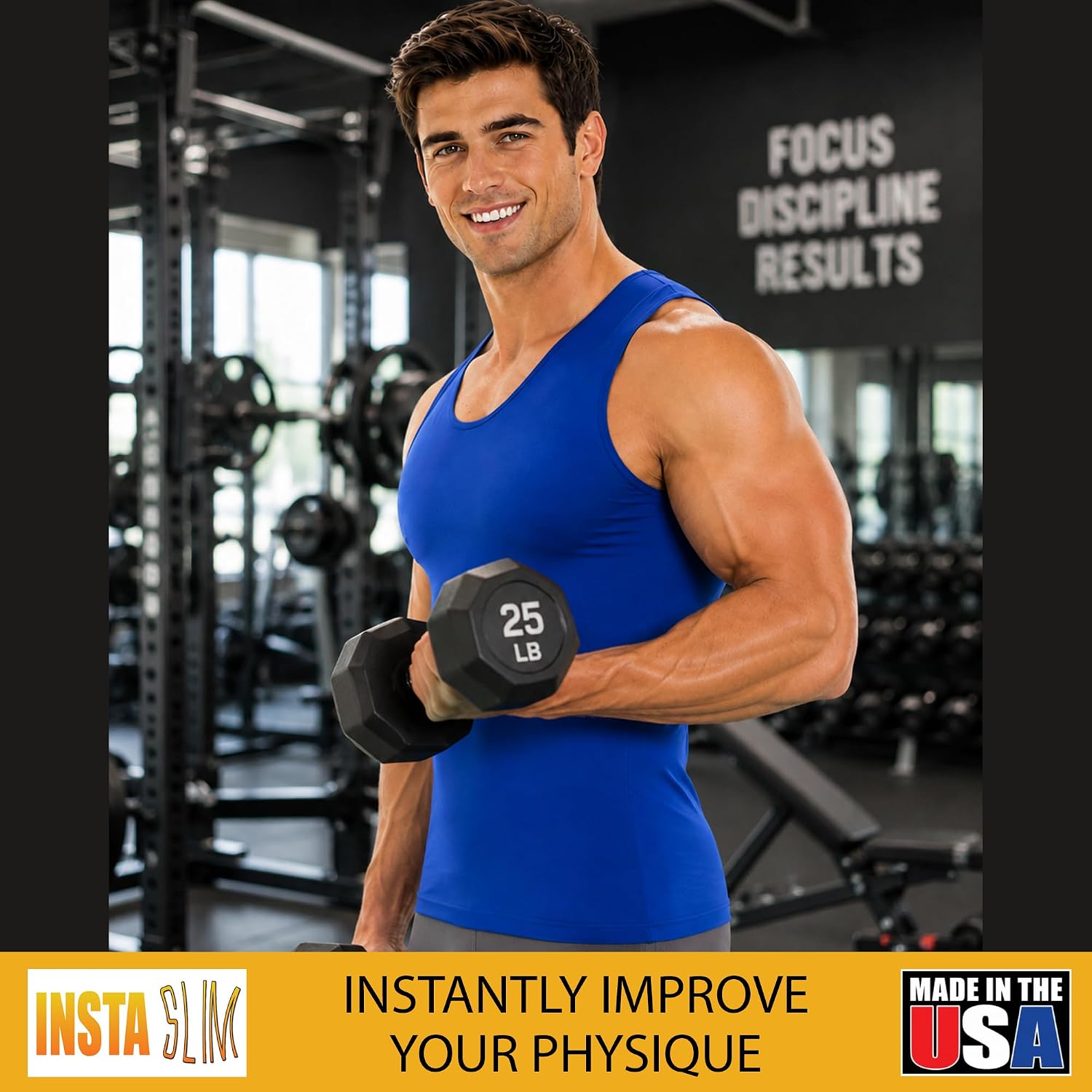 CAMISETA SIN MANGAS INSTA SLIM 3 PACK COMPRESIÓN PARA HOMBRE - 3