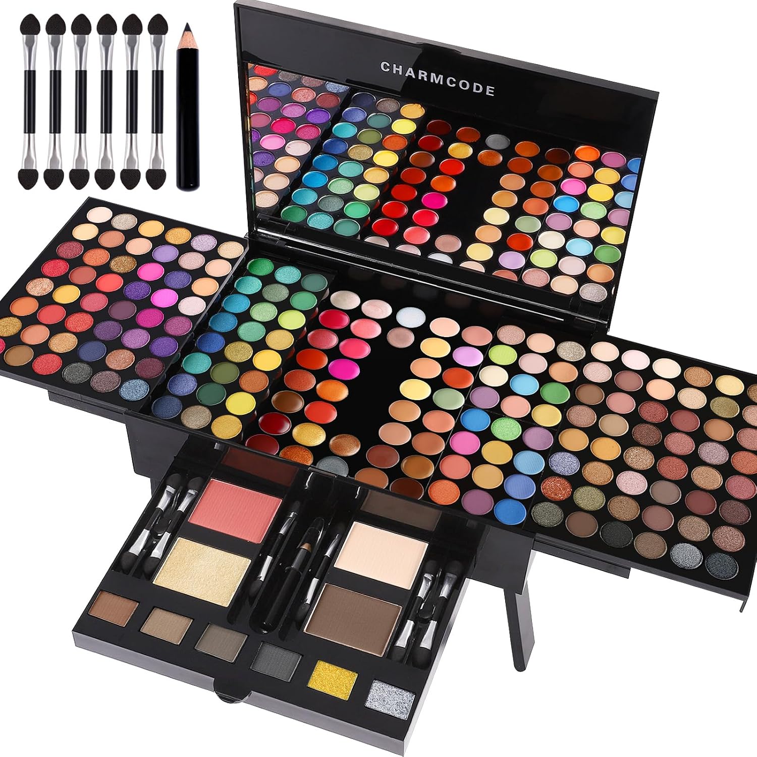 SET DE MAQUILLAJE CHARMCODE 190 COLORES CON SOMBRAS, CORRECTORES, RUBOR, DELINEADOR Y ESPEJO - 1