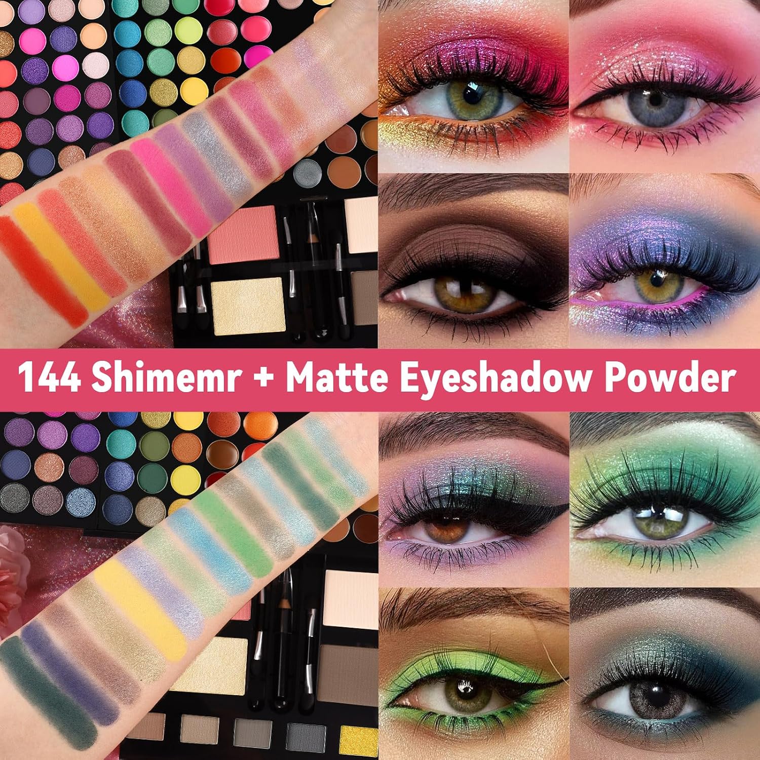 SET DE MAQUILLAJE CHARMCODE 190 COLORES CON SOMBRAS, CORRECTORES, RUBOR, DELINEADOR Y ESPEJO - 2