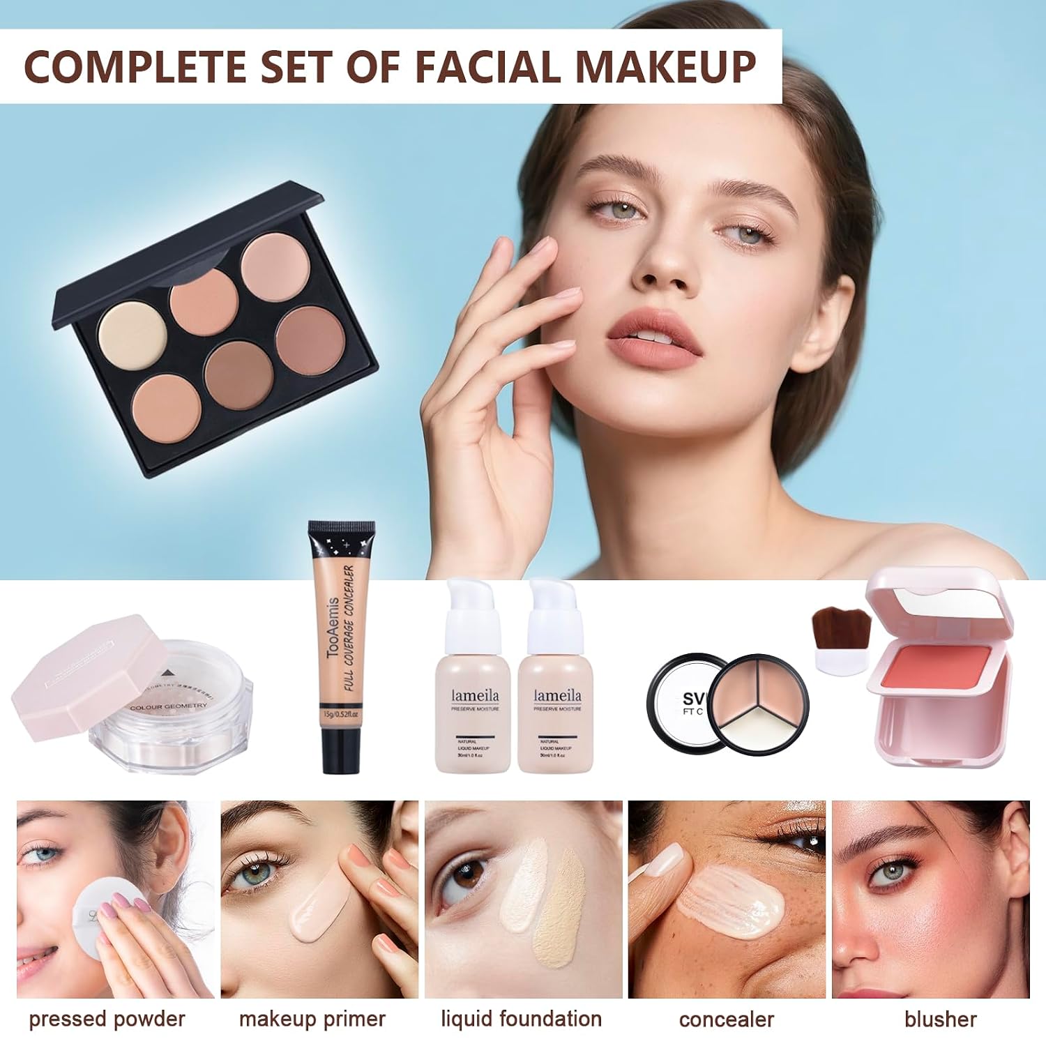 SET DE MAQUILLAJE TOOAEMIS ALL IN ONE KIT COMPLETO NEGRO - 4