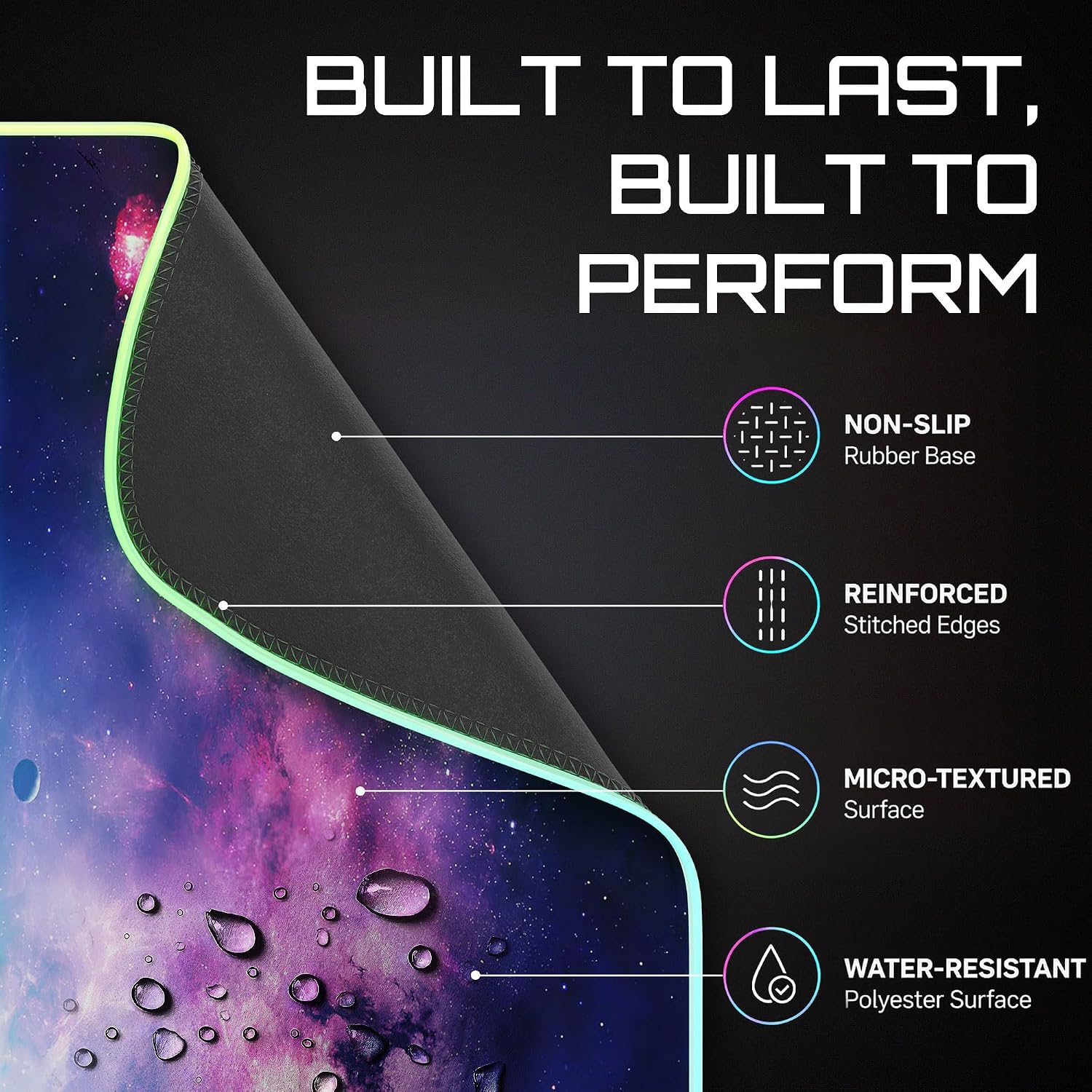 MOUSE PAD GAMING GERLOS RGB GRANDE 80 X 30 CM - 4