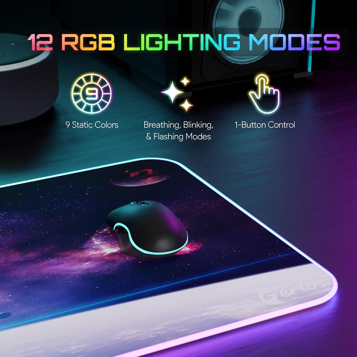 MOUSE PAD GAMING GERLOS RGB GRANDE 80 X 30 CM - 5