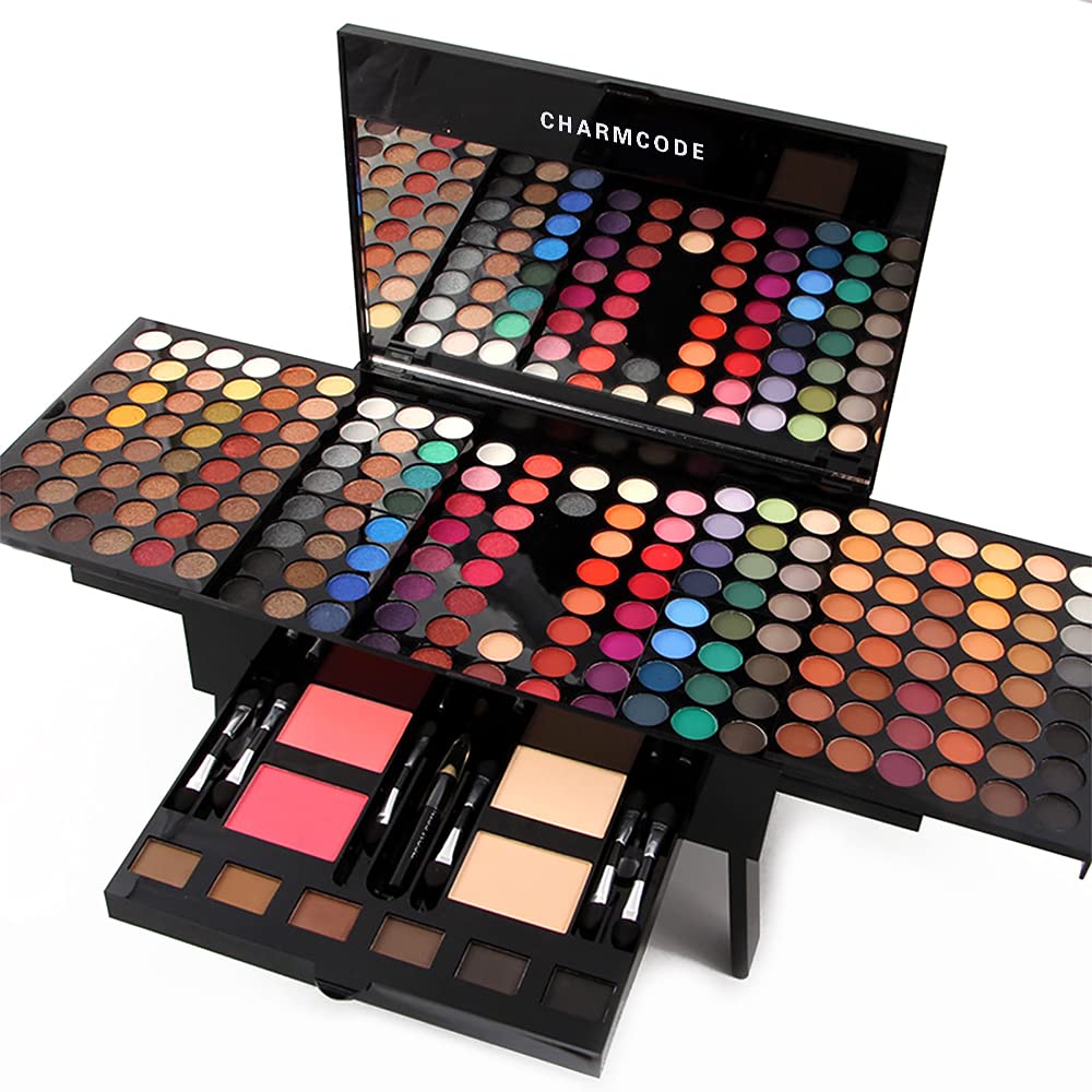 SET DE MAQUILLAJE CHARMCODE 190 COLORES CON SOMBRAS, RUBOR, POLVO, DELINEADOR Y ESPEJO MULTICOLOR - 1