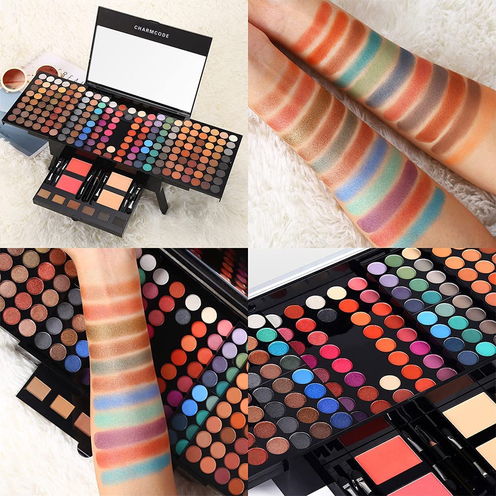 SET DE MAQUILLAJE CHARMCODE 190 COLORES CON SOMBRAS, RUBOR, POLVO, DELINEADOR Y ESPEJO MULTICOLOR - 2