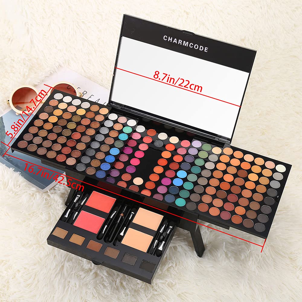 SET DE MAQUILLAJE CHARMCODE 190 COLORES CON SOMBRAS, RUBOR, POLVO, DELINEADOR Y ESPEJO MULTICOLOR - 3