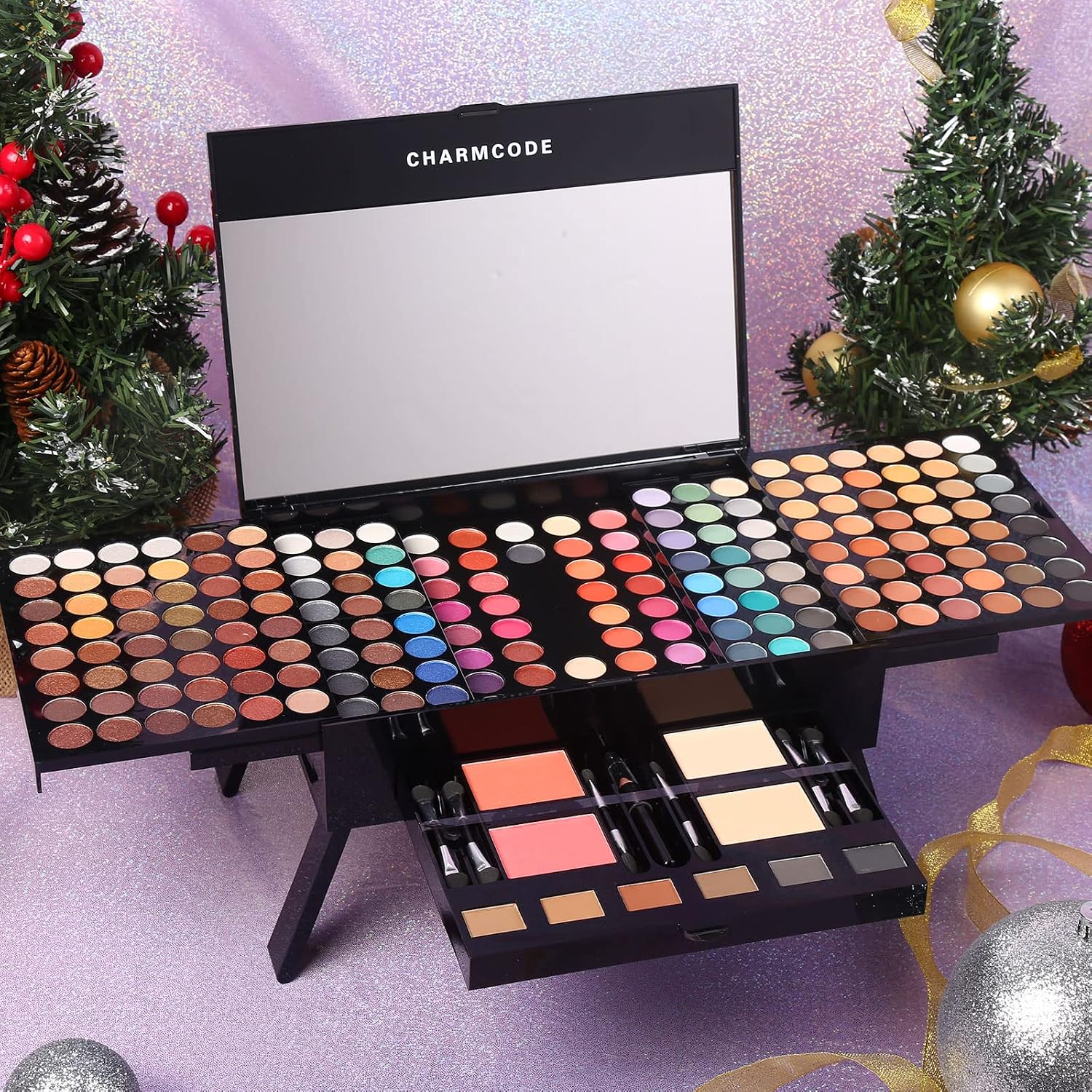 SET DE MAQUILLAJE CHARMCODE 190 COLORES CON SOMBRAS, RUBOR, POLVO, DELINEADOR Y ESPEJO MULTICOLOR - 5