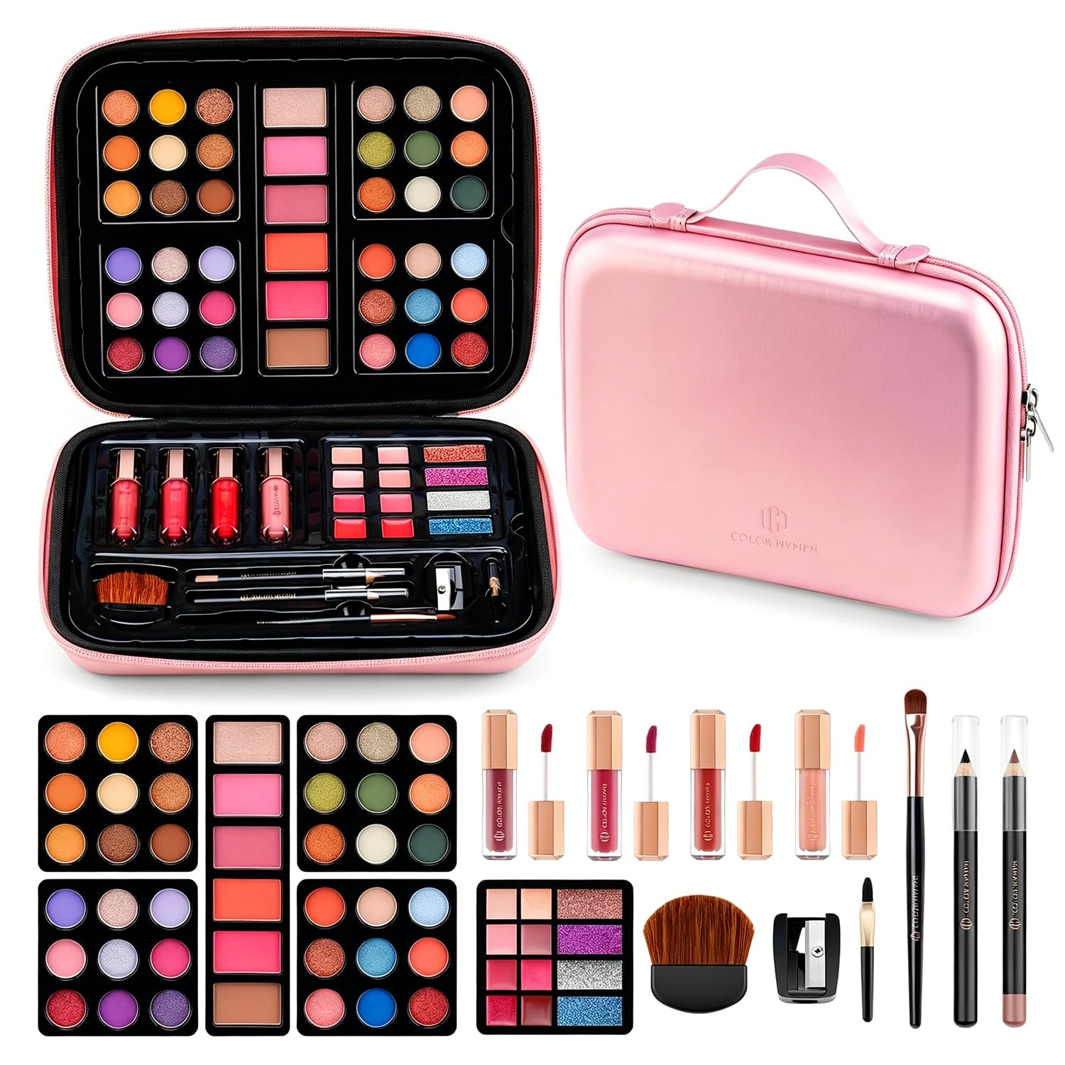 SET DE MAQUILLAJE COLOR NYMPH PARA ADOLESCENTES KIT COSMÉTICO ROSA - 1