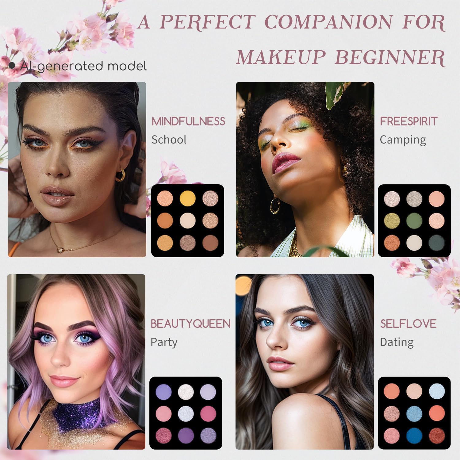 SET DE MAQUILLAJE COLOR NYMPH PARA ADOLESCENTES KIT COSMÉTICO ROSA - 4
