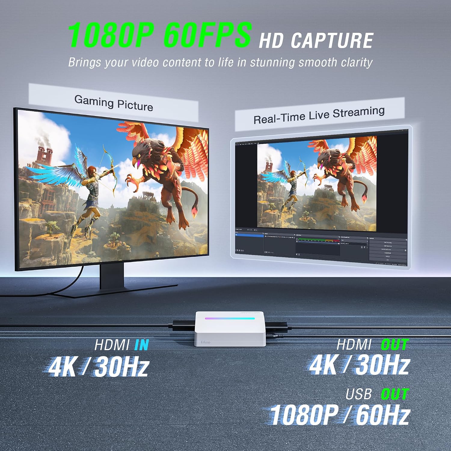 CAPTURADORA DE VIDEO AMPLIGAME FIFINE V3W HDMI 4K - 2