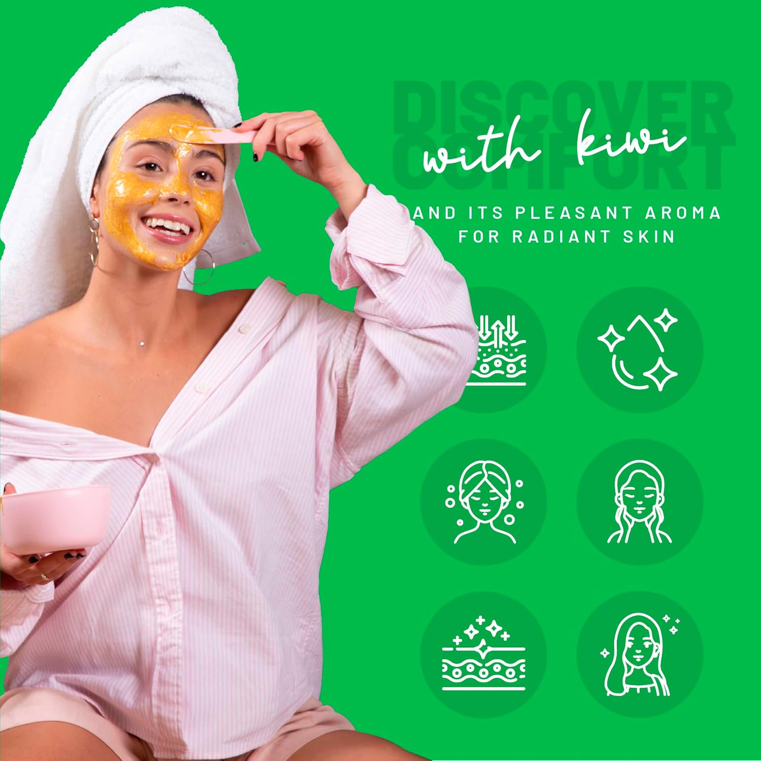 MASCARILLA FACIAL PEEL-OFF BRÜUN KIWI JELLY 680 ML PARA 30 A 35 APLICACIONES - 3