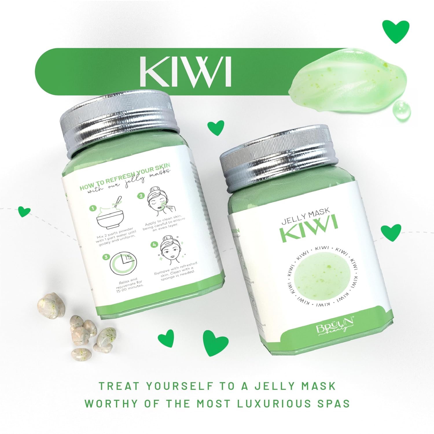 MASCARILLA FACIAL PEEL-OFF BRÜUN KIWI JELLY 680 ML PARA 30 A 35 APLICACIONES - 5