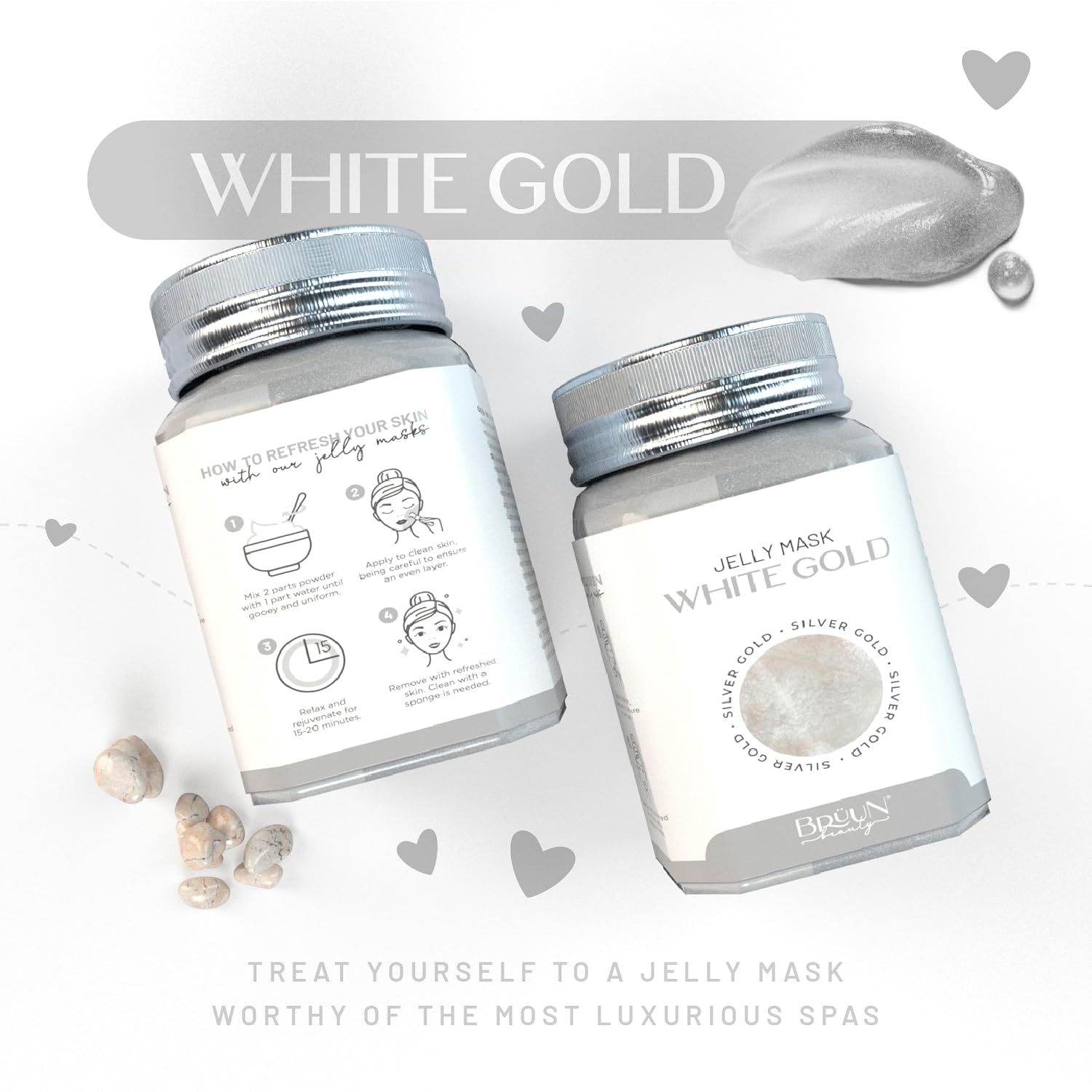 MASCARILLA FACIAL BRÜUN JELLY MASK WHITE GOLD GLYCOLIC AC AHA PEEL-OFF 680 ML - 5