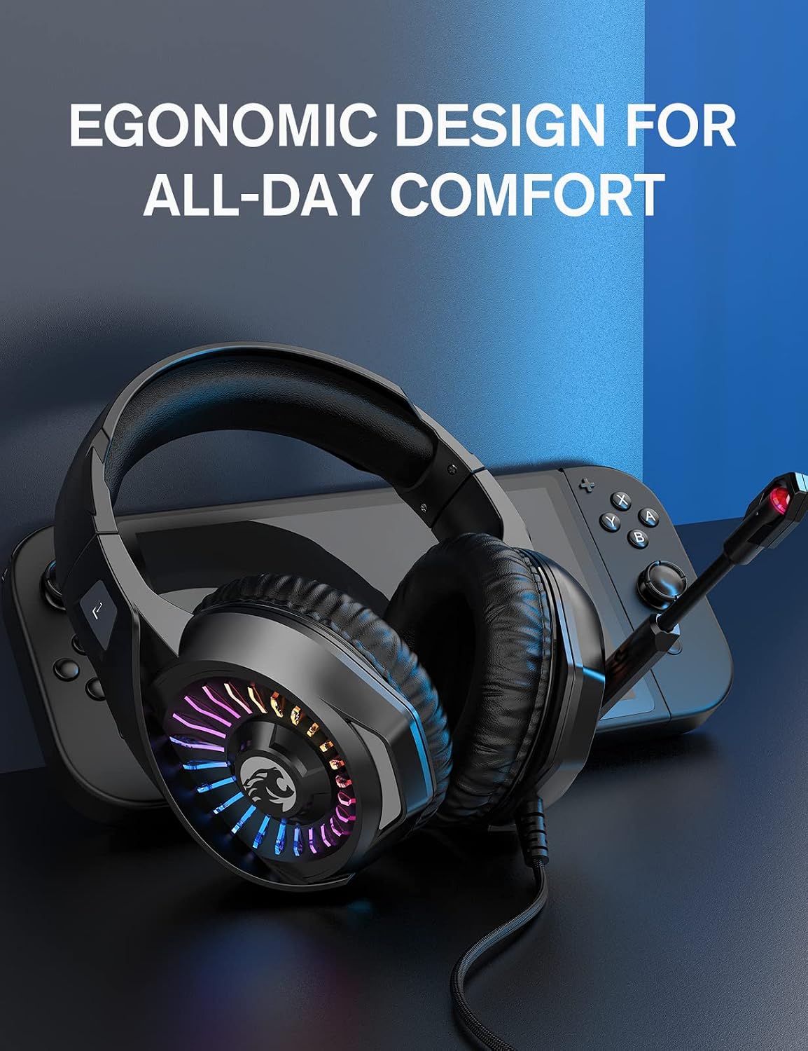 AUDÍFONOS GAMING ZIUMIER Z20 CON CABLE PARA PC, PS5, PS4, XBOX SERIES X|S - 4