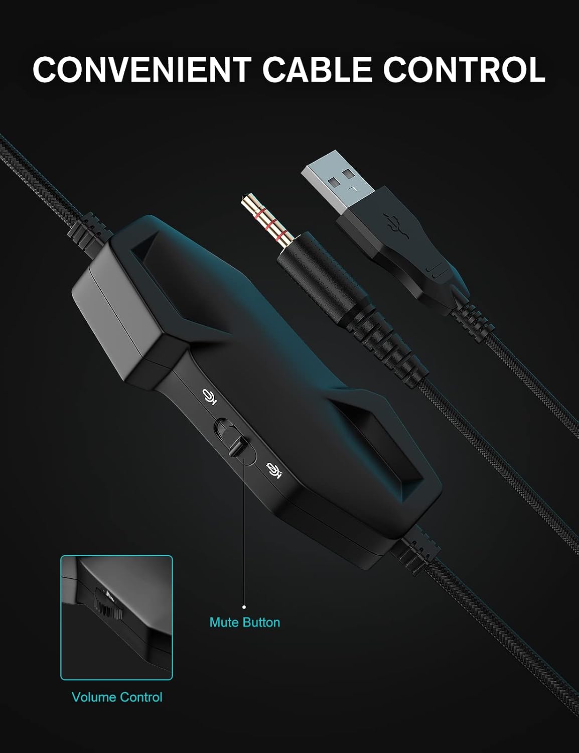AUDÍFONOS GAMING ZIUMIER Z20 CON CABLE PARA PC, PS5, PS4, XBOX SERIES X|S - 5
