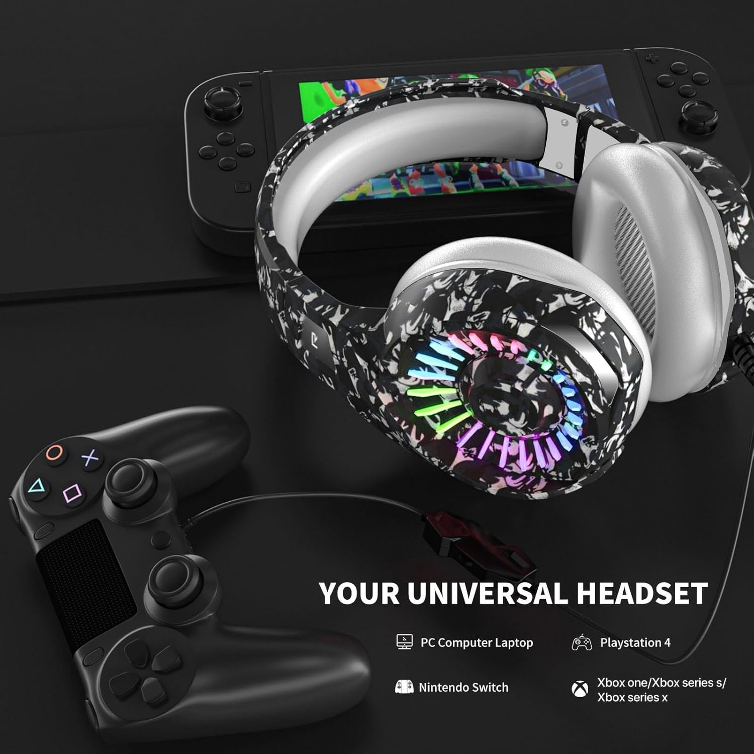 AUDÍFONOS GAMING ZIUMIER WIRED CAMO PARA PC, PS5, PS4, XBOX SERIES X|S - 3