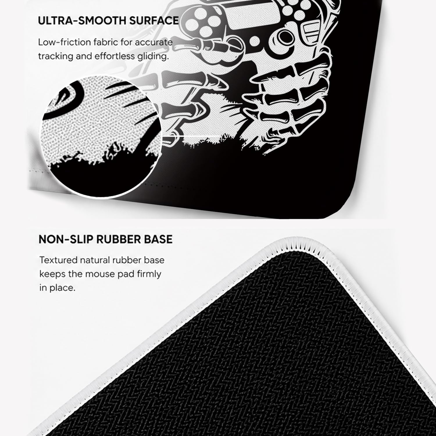 MOUSE PAD HONLUNG GAMING CALAVERA GÓTICA 24X20 CM - 4
