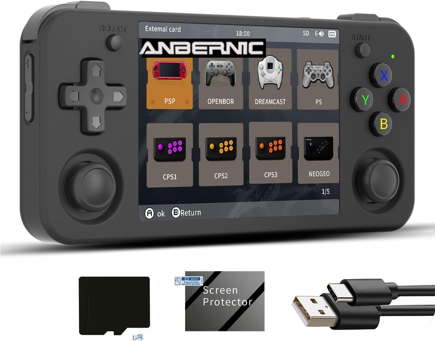 CONSOLA PORTÁTIL ANBERNIC RG35XXH 64GB CON PANTALLA IPS 3.5'' Y SALIDA HDMI - 1