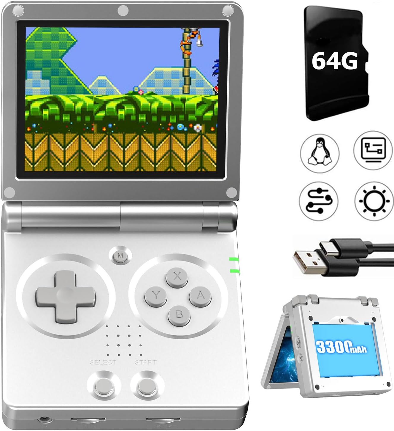 CONSOLA PORTÁTIL RETRO AIVUIDBS RG35XXSP FLIP 64GB PANTALLA 3.5 PULGADAS - 1