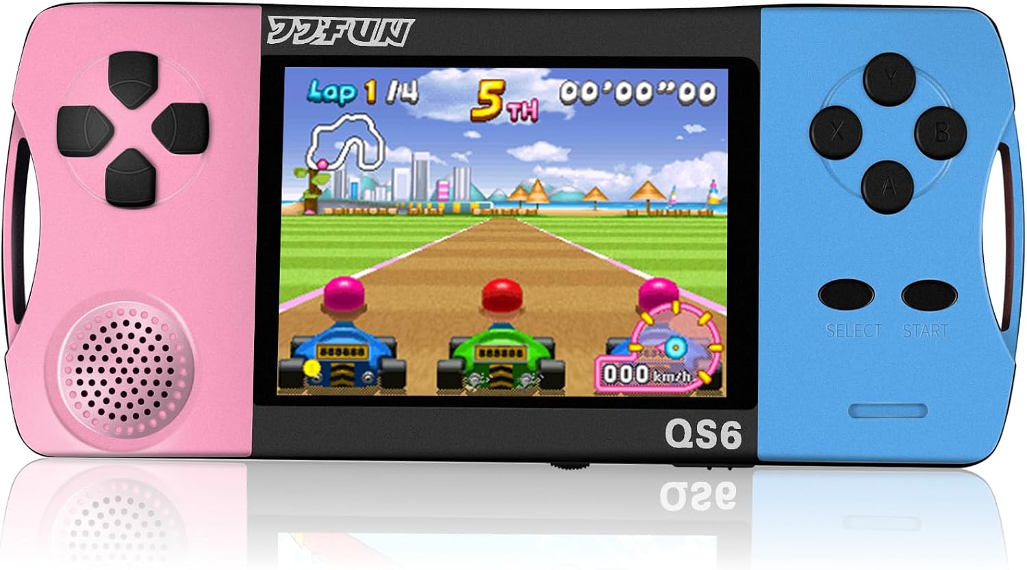 CONSOLA PORTÁTIL DE JUEGOS SNONBROS QS6-PB 216 JUEGOS RETRO 3.5'' PANTALLA HD ROSA Y AZUL - 1