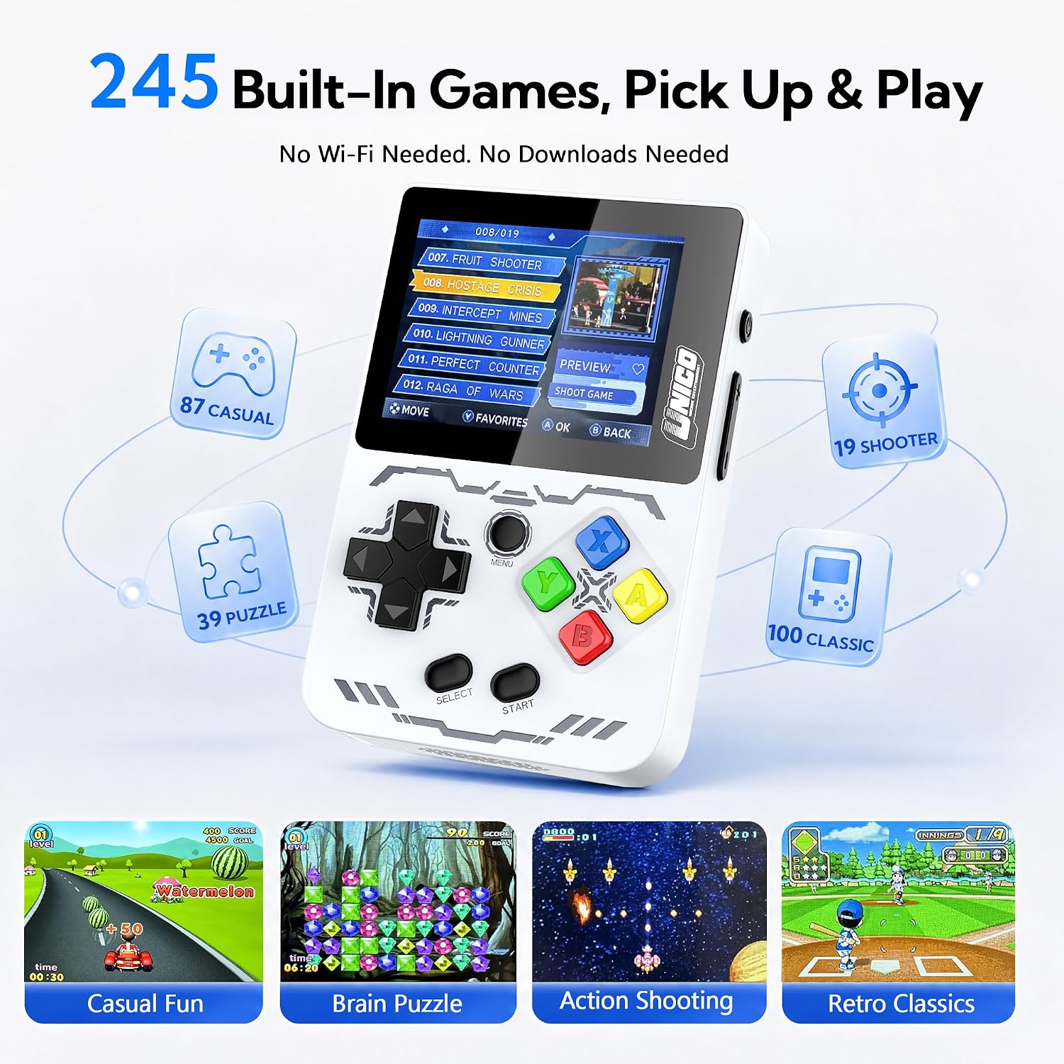 CONSOLA PORTÁTIL RETRO UNICO ARCADE ENTERTAINMENT 245 JUEGOS - 2