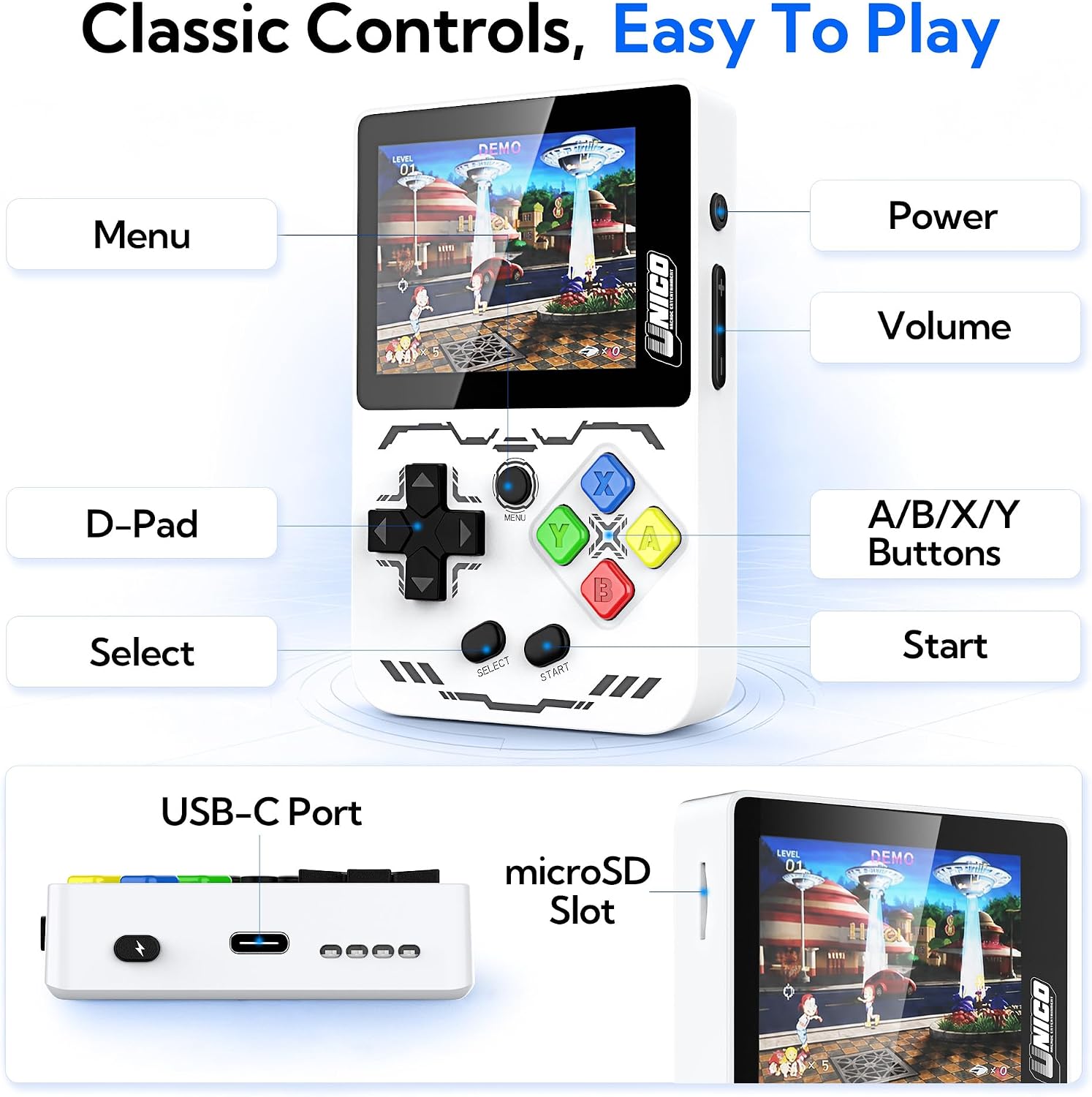 CONSOLA PORTÁTIL RETRO UNICO ARCADE ENTERTAINMENT 245 JUEGOS - 5