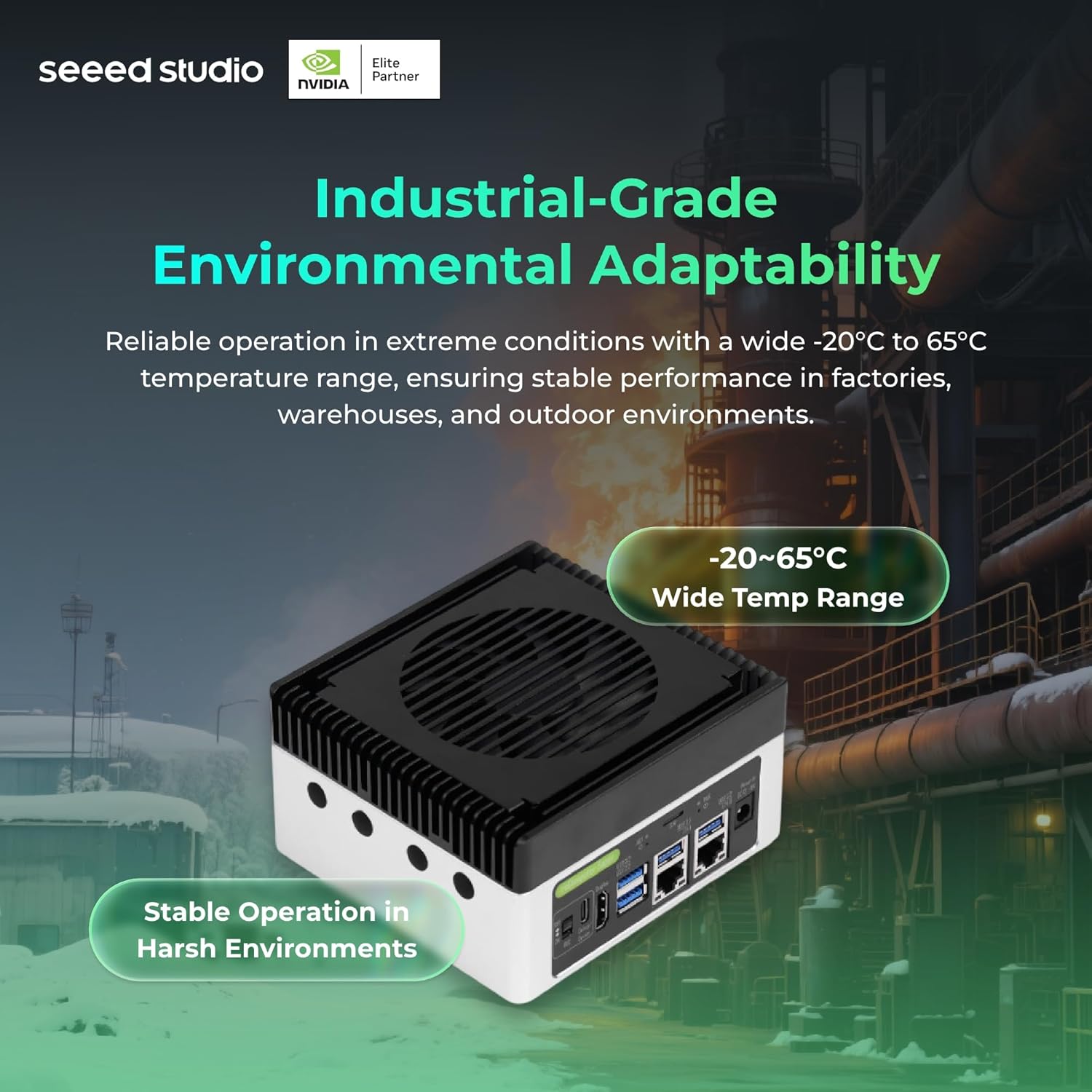 COMPUTADORA EDGE AI SEEED STUDIO RECOMPUTER SUPER J4012 CON NVIDIA JETSON ORIN NX 16GB - 4