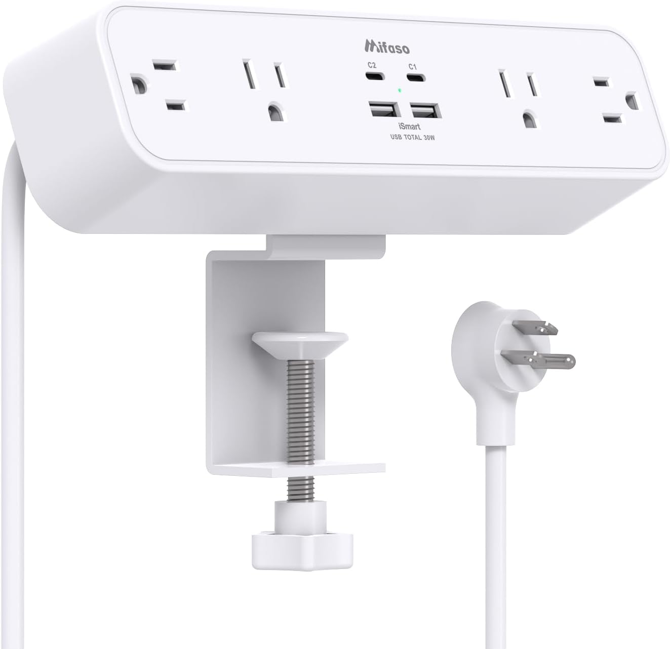 REGLETA CON ABRAZADERA MIFASO PD30W 4 TOMAS 2 USB-A 2 USB-C 30W PD - 1