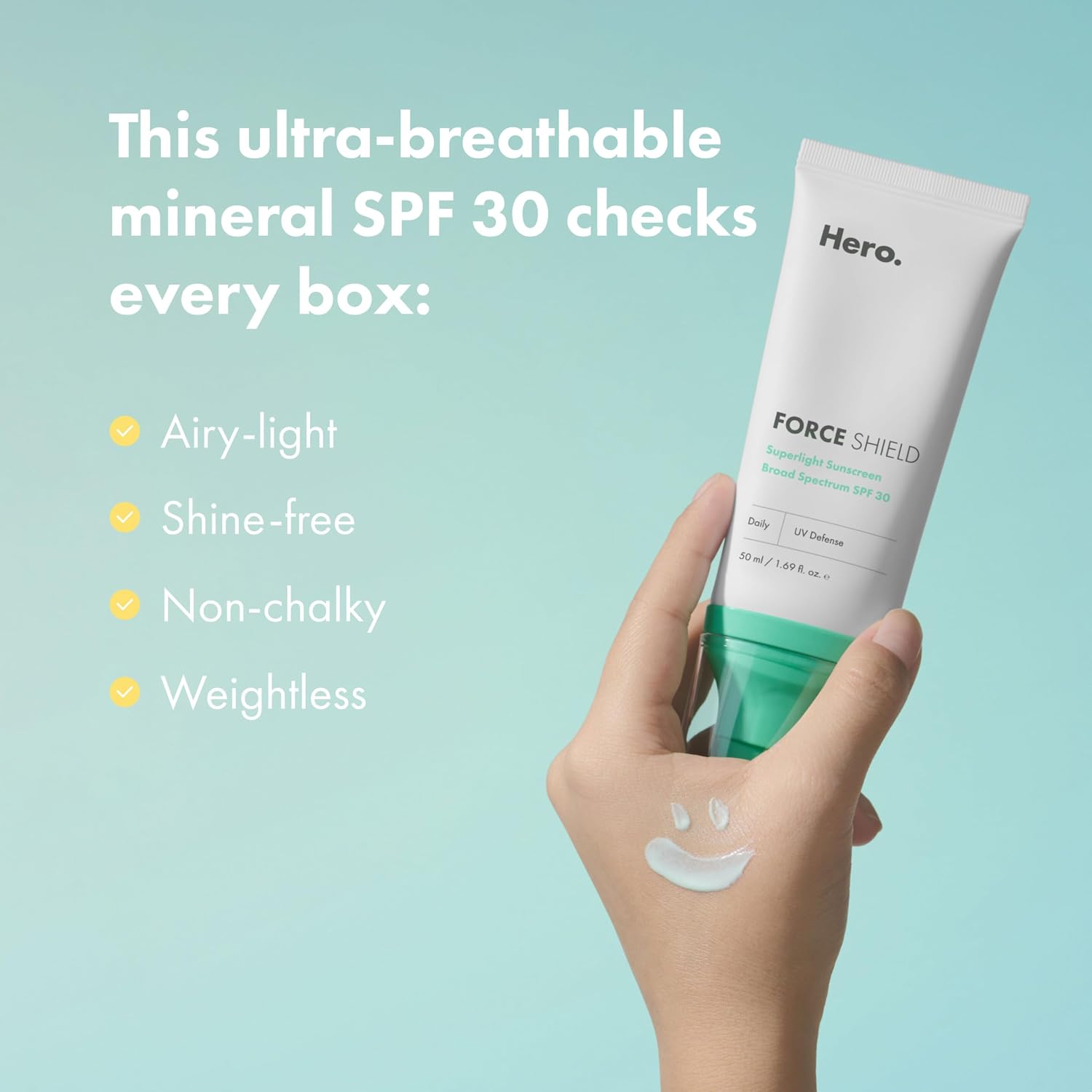 PROTECTOR SOLAR HERO COSMETICS FORCE SHIELD SUPERLIGHT SPF 30 50 ML - 3