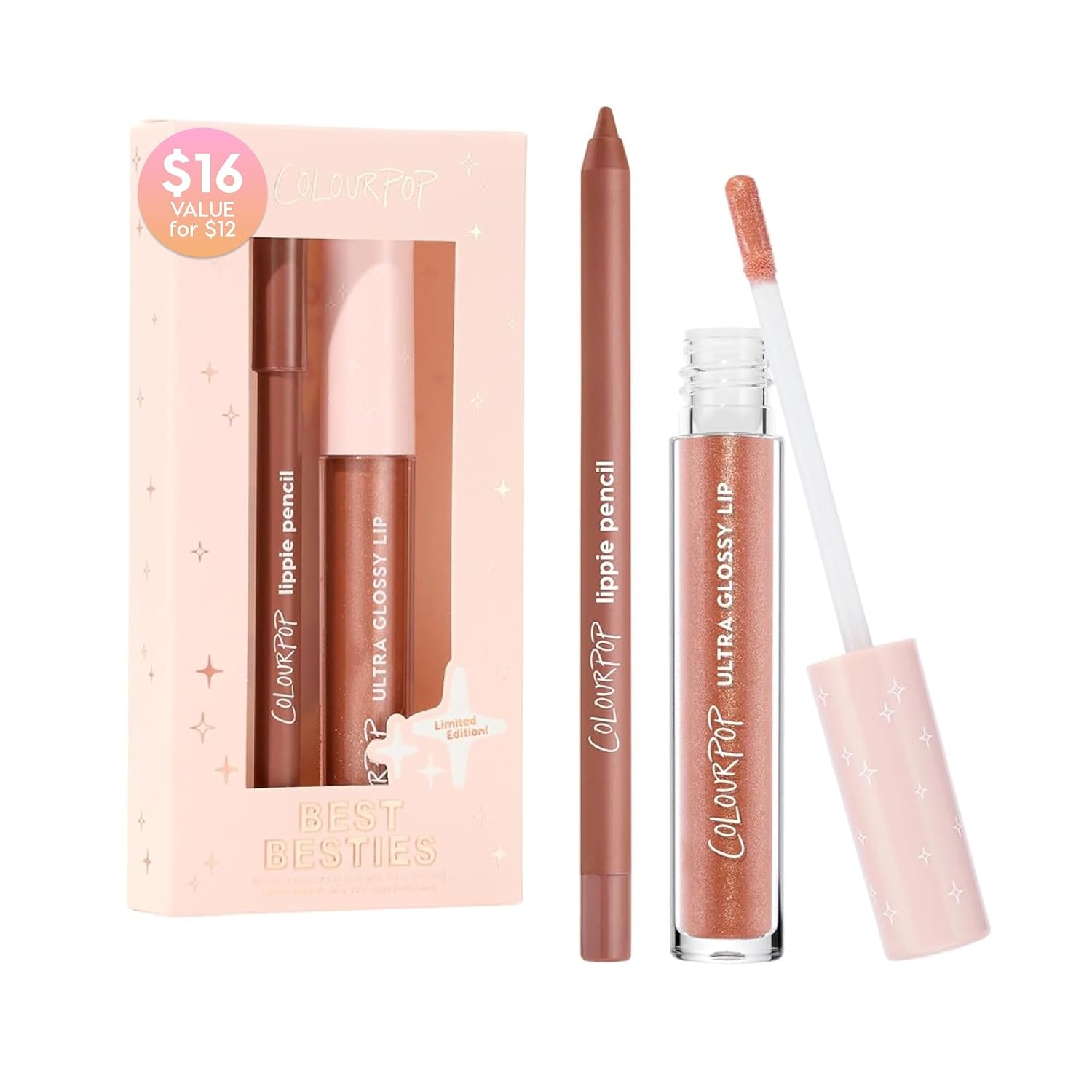 SET DE MAQUILLAJE COLOURPOP BEST BESTIES LÁPIZ DE LABIOS Y GLOSS DUO BFF 2 E IT GIRL - 1