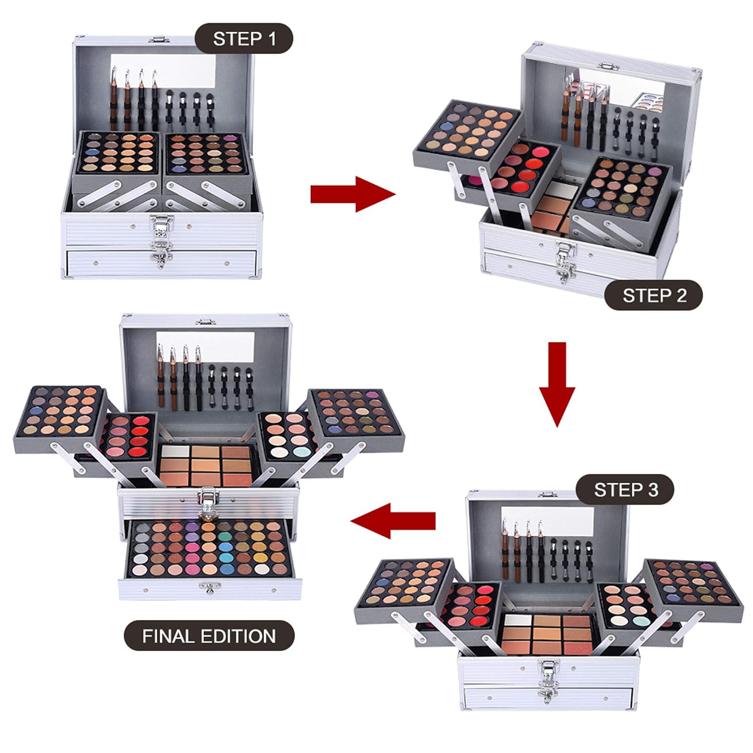 SET DE MAQUILLAJE CHARMCODE 132 COLORES TODO EN UNO CON 94 SOMBRAS, 12 GLOSS, 12 CORRECTORES Y MÁS - 4