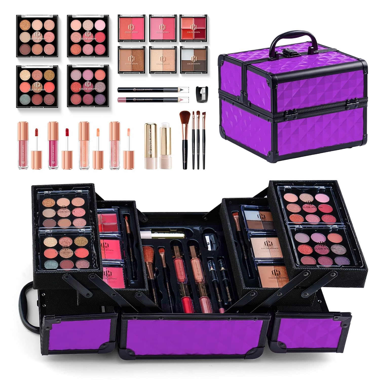 SET DE MAQUILLAJE COLOR NYMPH COMPLETO PARA MUJER Y ADOLESCENTES - 1