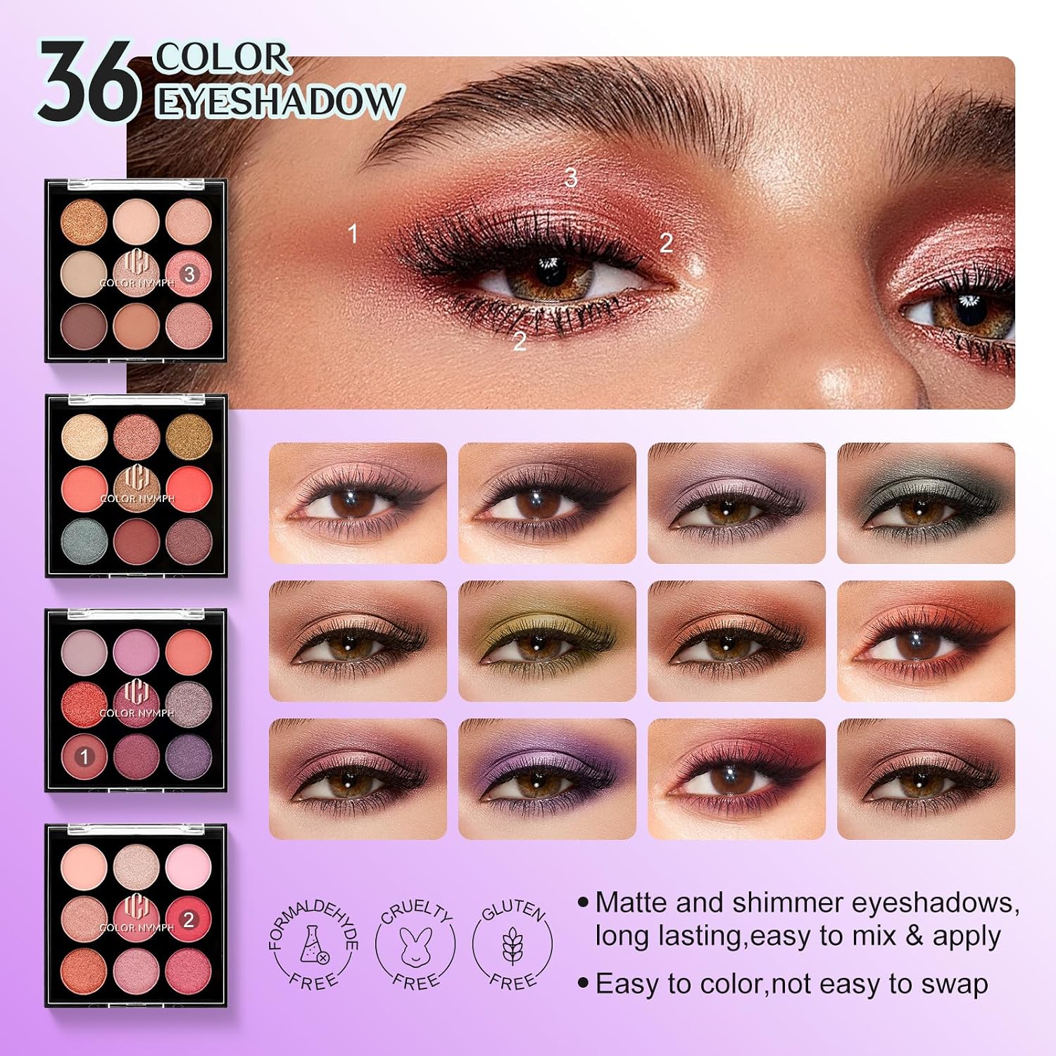 SET DE MAQUILLAJE COLOR NYMPH COMPLETO PARA MUJER Y ADOLESCENTES - 4