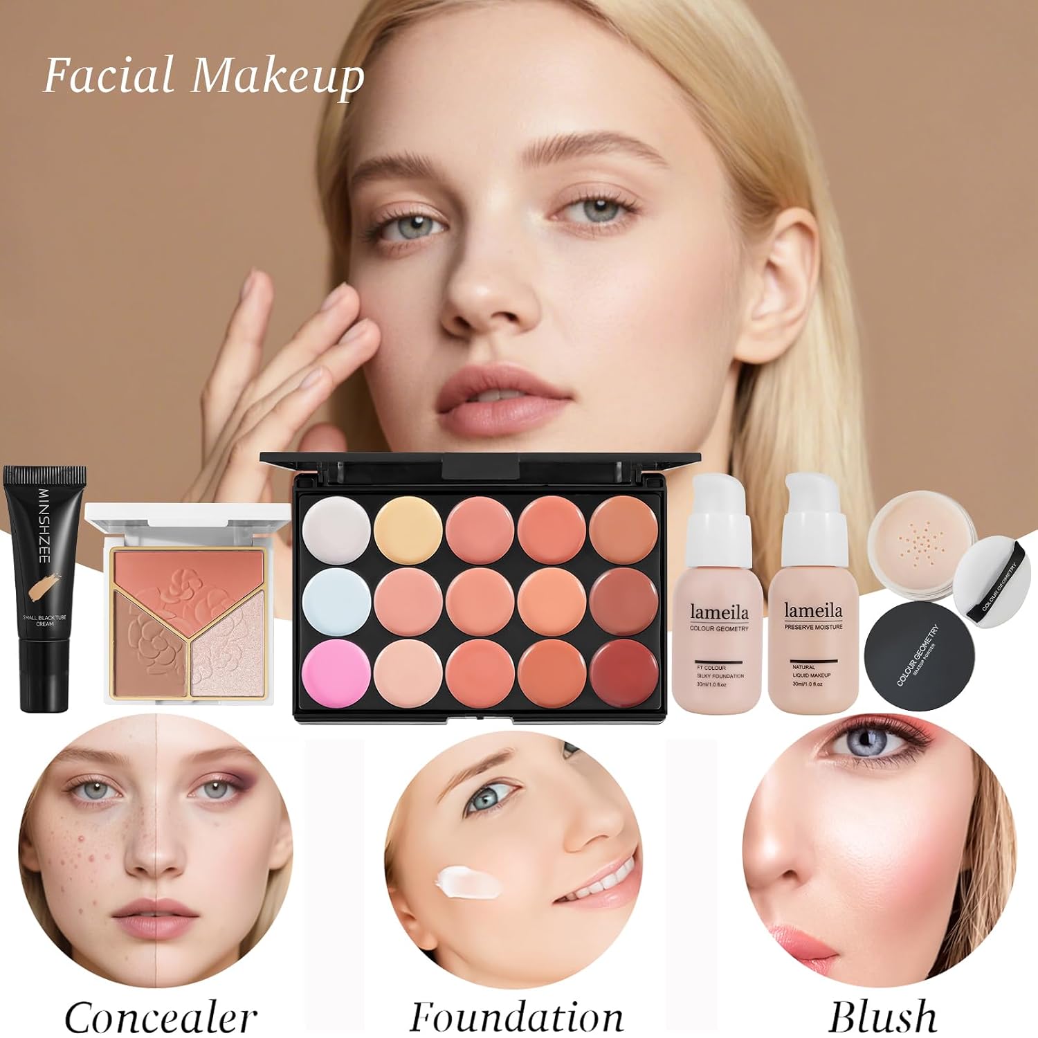 SET DE MAQUILLAJE COLIUSA ALL IN ONE KIT COMPLETO PARA MUJER - 4