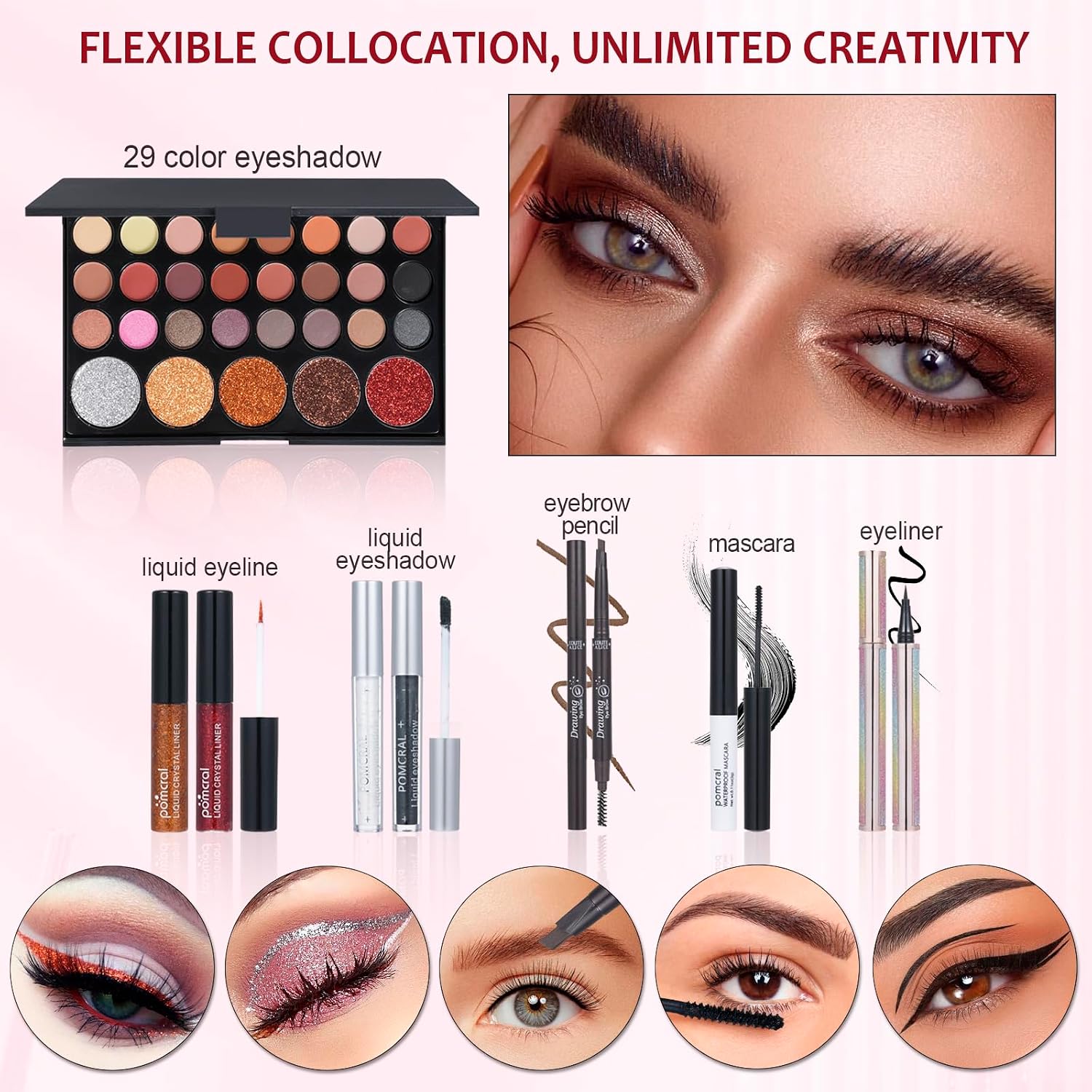 SET DE MAQUILLAJE POMCRAL COMPLETO PARA MUJER - 3