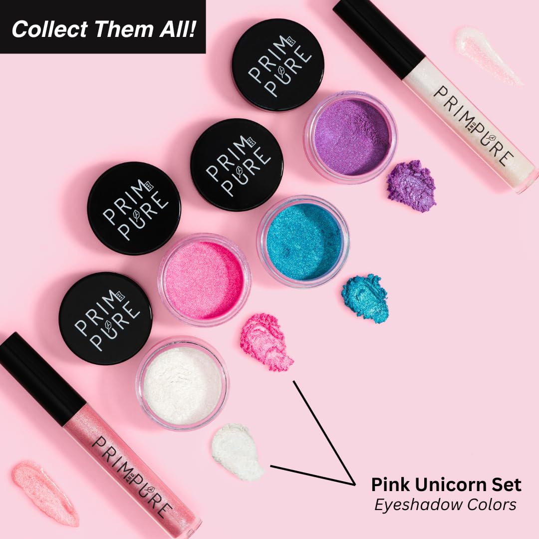 SET DE MAQUILLAJE INFANTIL PRIM AND PURE MINERAL CON ESPEJO UNICORNIO ROSA - 4